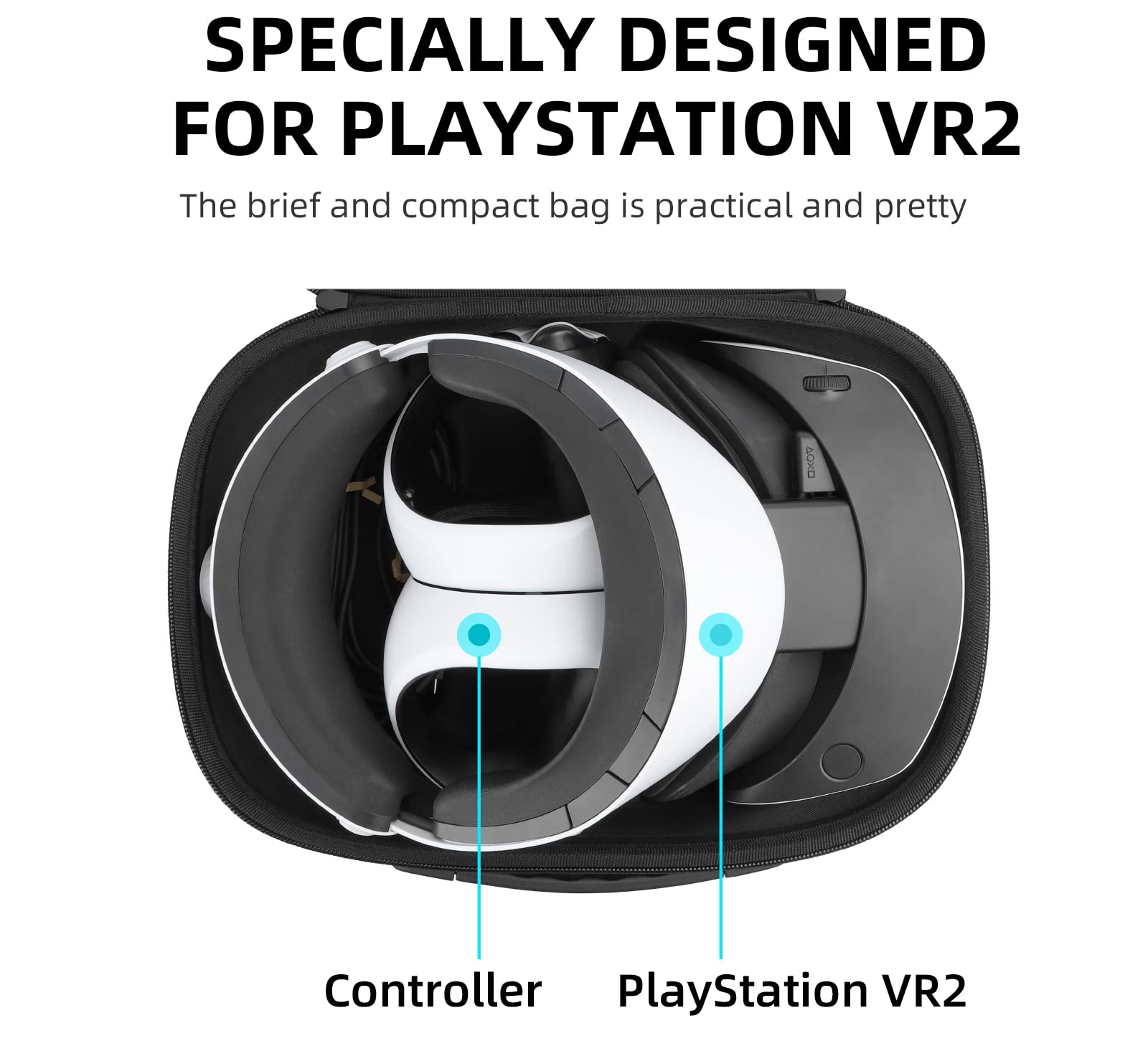 Fututech Hard Case for Playstation VR2 - Scratch & Dust Proof Protective Storage Bag for VR Devices - Travel Carrying Case (Gray) - Perfect for Gaming, Travel & Safe Storage