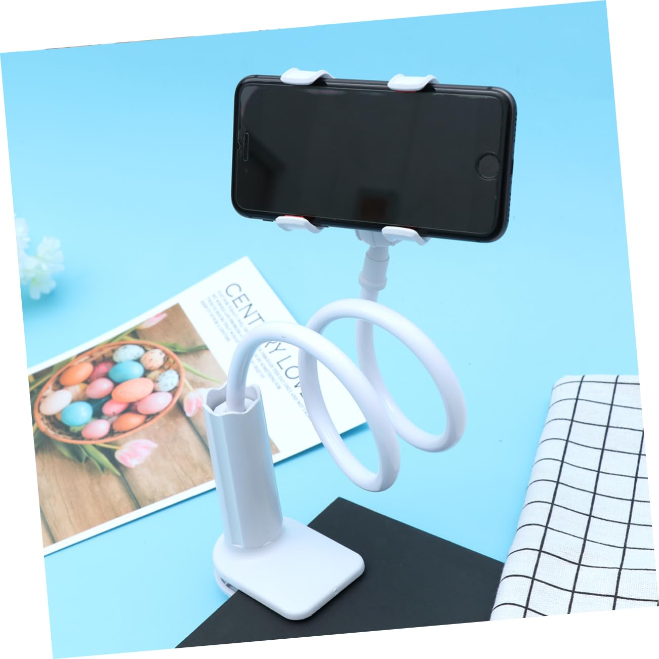 Ciieeo 3pcs Universal Car Phone Holder Clip - Durable Phone Stand & Shelf with White Clip-on Base for Home, Office, and Travel Use