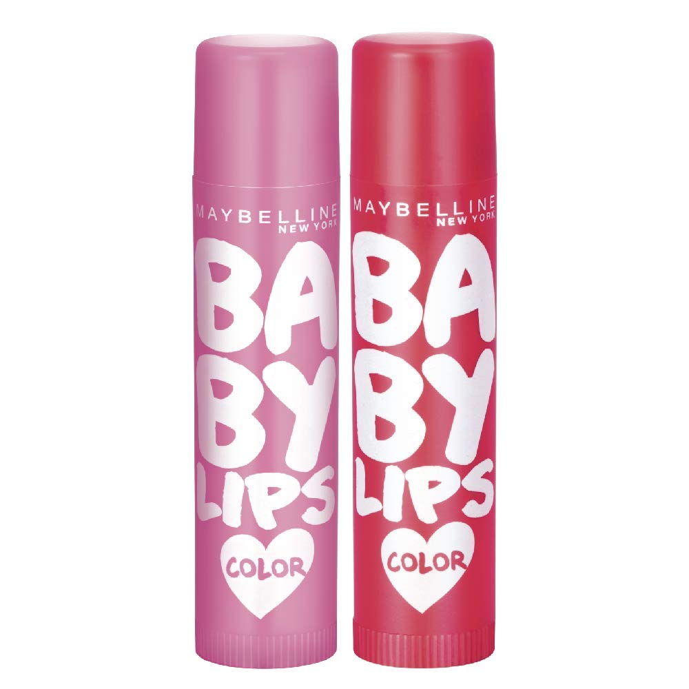 Maybelline New York Baby Lips Lip Balm - Cherry Kiss & Pink Lolita (Pack of 2) | 4g & 31.2g | Moisturizing Lip Care for Dry Lips | Perfect for Daily Use, School, Work & Travel
