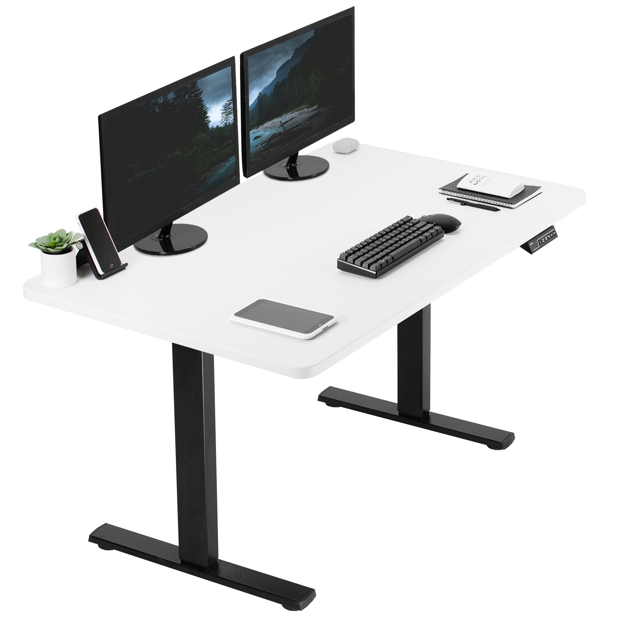 1B Solid Top Series Single Motor Electric Standing Desk with Push Button Memory Controller - Perfect for Home Office, Gaming & Workspace Ergonomics