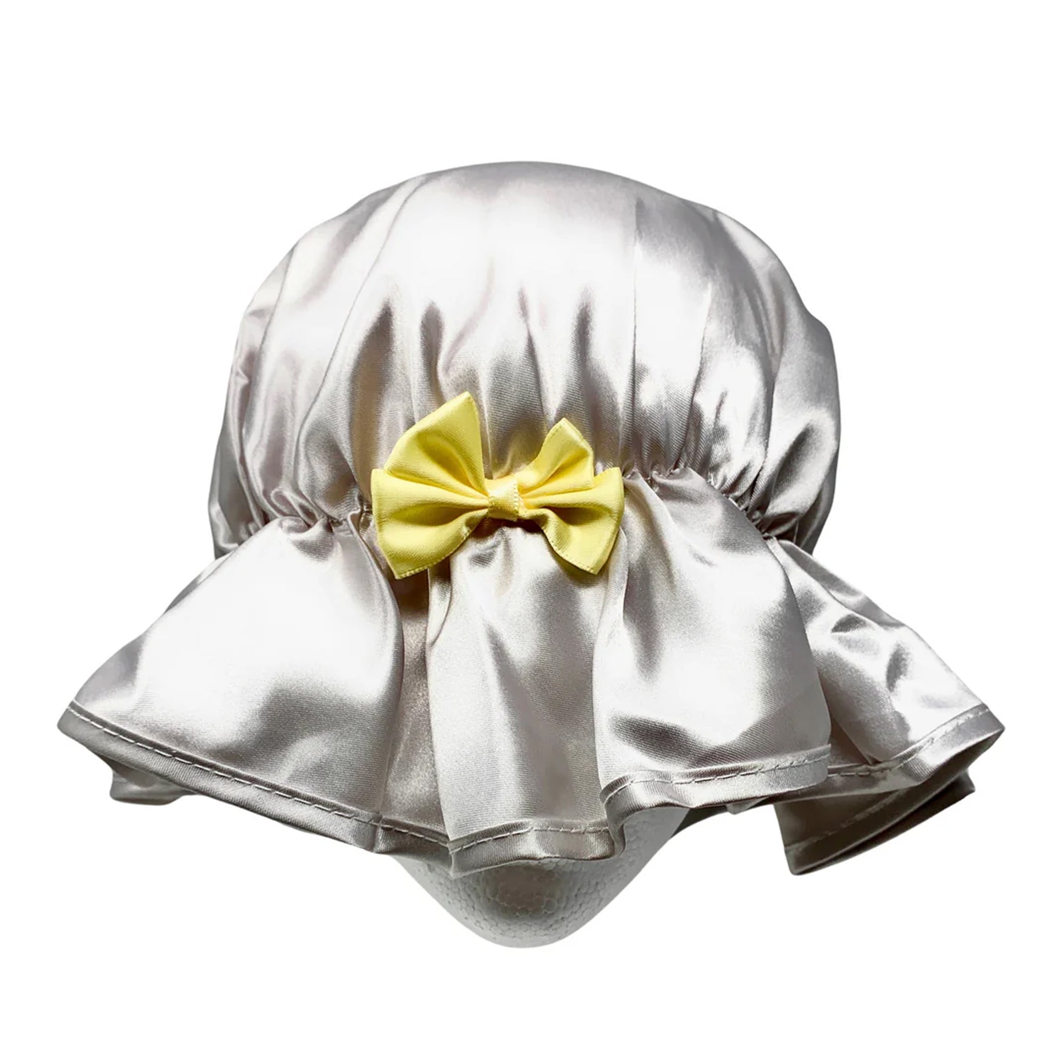 Kingsley Silky Satin Night Cap for Women - Soft Sleep Bonnet for Hair Protection & Comfort - Silver Sleeping Hat for Curly, Natural, and Damaged Hair - Perfect for Nighttime, Travel, and Salon Use