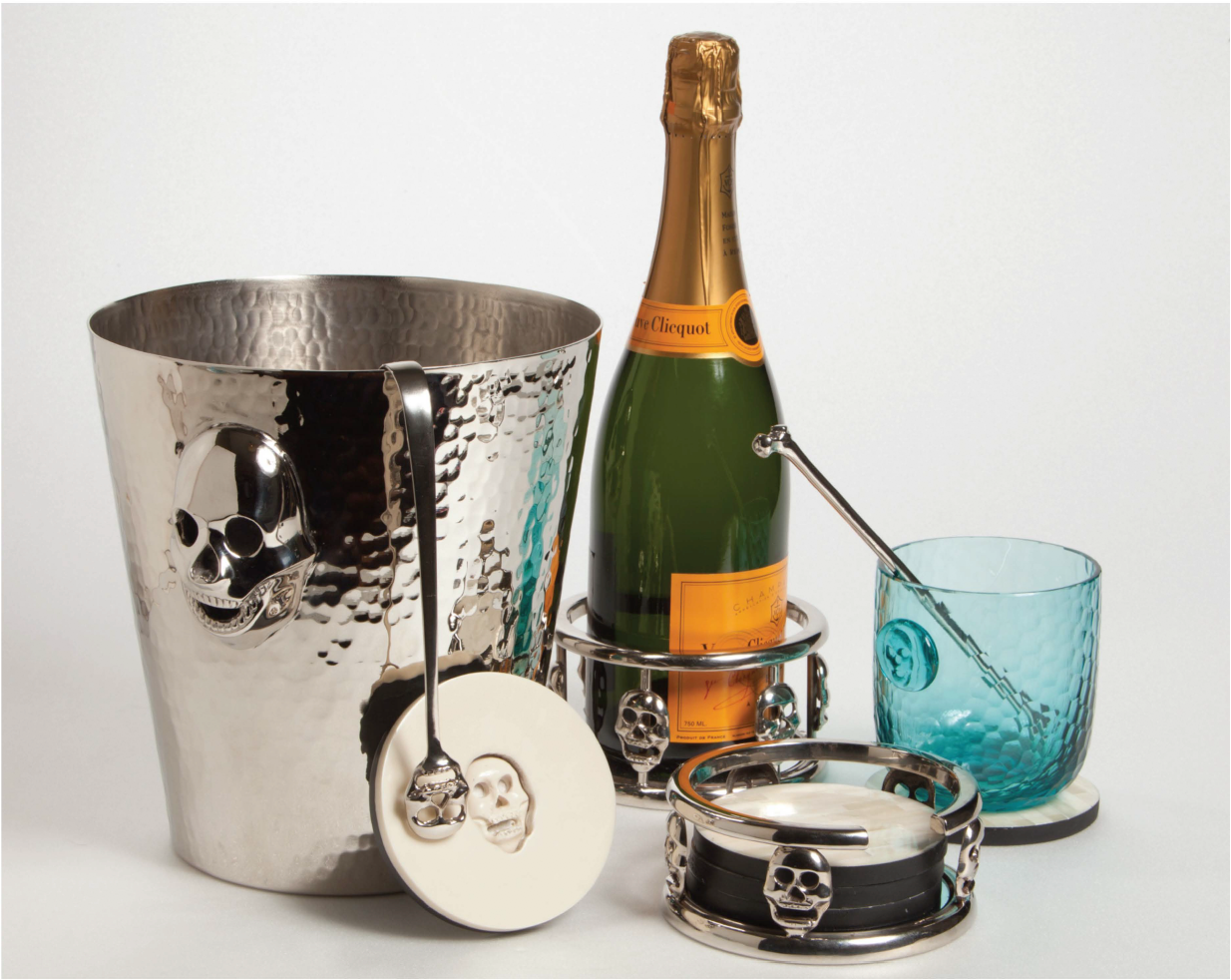 Premium Stainless Steel Skull Ice Tongs - Heavy Duty Barware for Cocktails, Whiskey, and Party Drink Serving