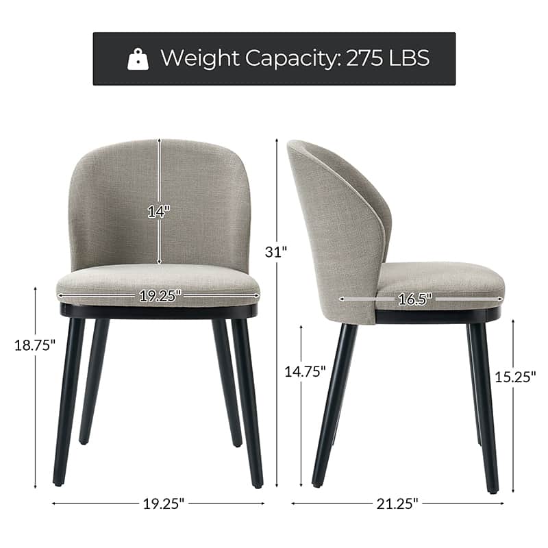 Premium Alrun Dining Chairs with Lumbar Support - Set of 2/4/6 - Modern Comfortable Kitchen & Dining Room Furniture for Home & Restaurant Use