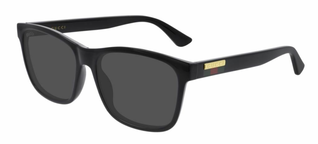 Gucci GG 0746SA 001 Black & Gray Rectangle Men's Sunglasses - Polarized UV Protection for Driving, Travel & Outdoor Activities