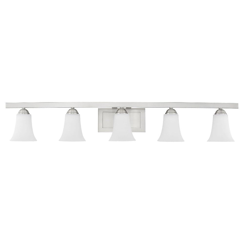 Livex Lighting 6485-05 Transitional 5-Light Bathroom Vanity Light - Polished Chrome Finish, Ridgedale Collection | Perfect for Modern Bathrooms, Powder Rooms & Spa-Like Retreats