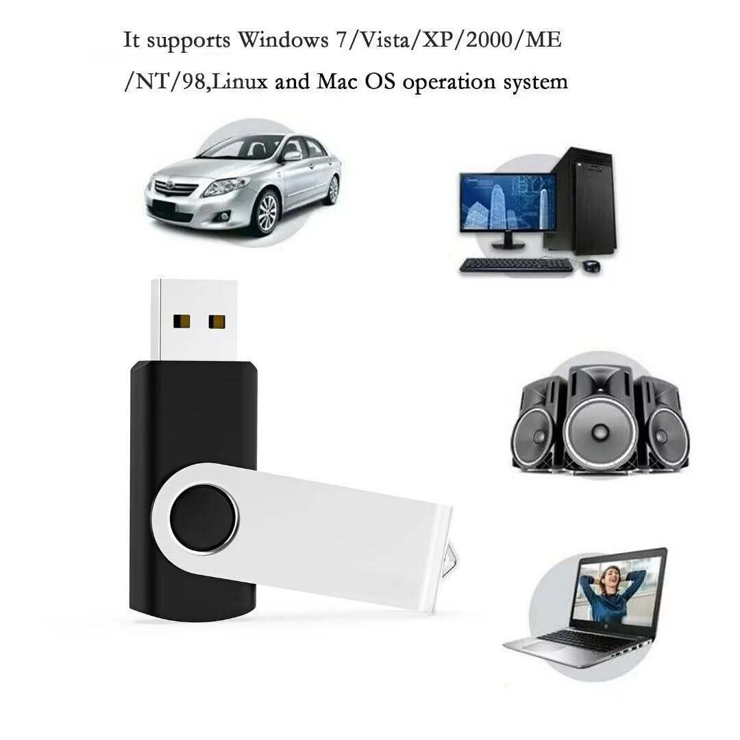 50 Pack 4GB USB 2.0 Flash Drives Bulk - Black Thumb Drives for Data Storage, File Transfer, School & Office Use
