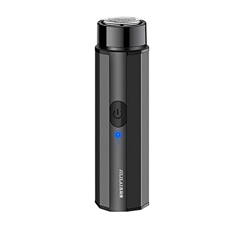 Mini Portable Electric Shaver for Men - Rechargeable Travel Beard Trimmer & Hair Clipper with Self-Sharpening Blades (Black) - Perfect for Home, Car, Gym and Business Trips