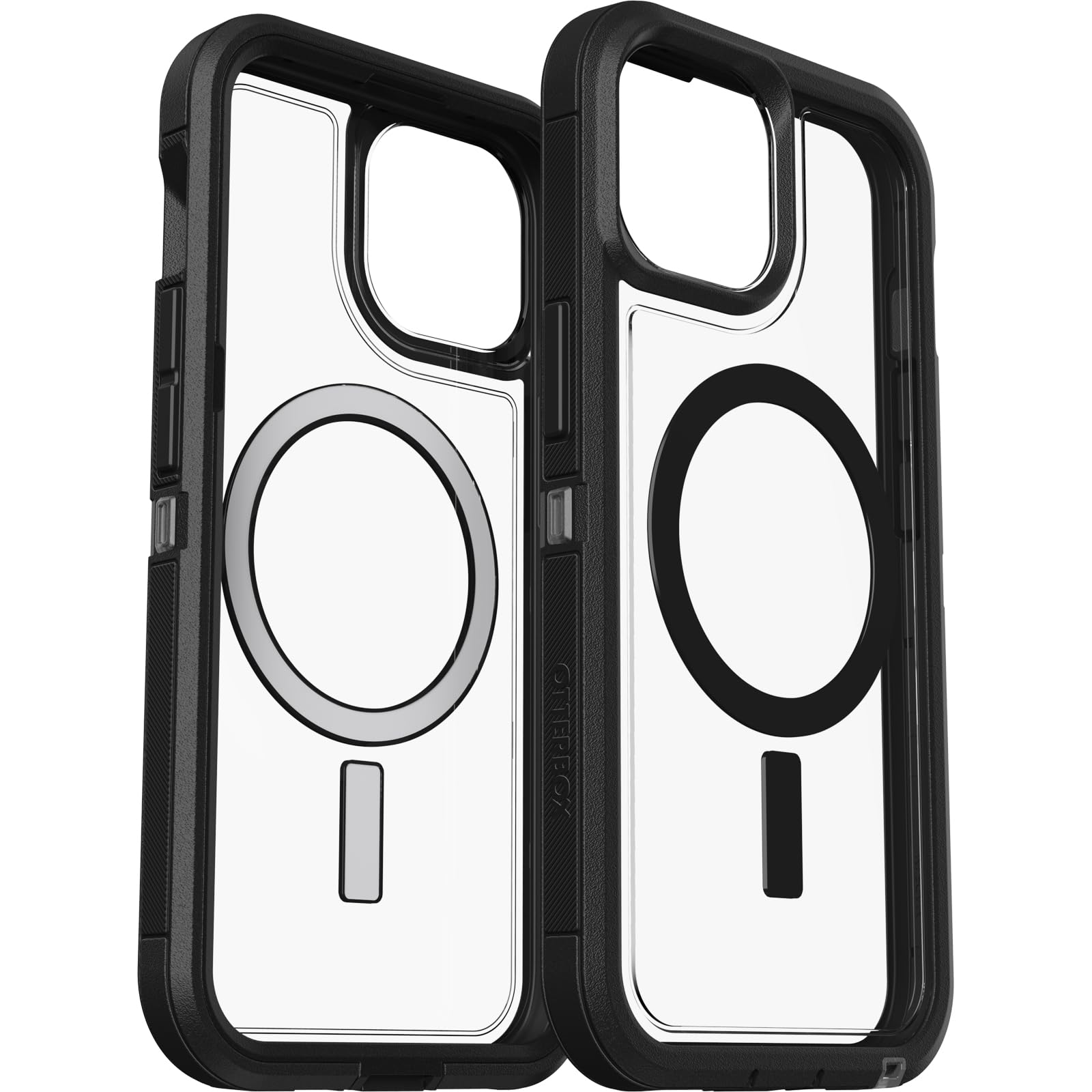OtterBox iPhone 16e 15 14 13 Defender Series XT Clear Case - Dark Side (Black/Clear) | Rugged Protective Cover with MagSafe Compatibility & Lanyard Attachment | Perfect for Outdoor Activities, Travel & Everyday Use