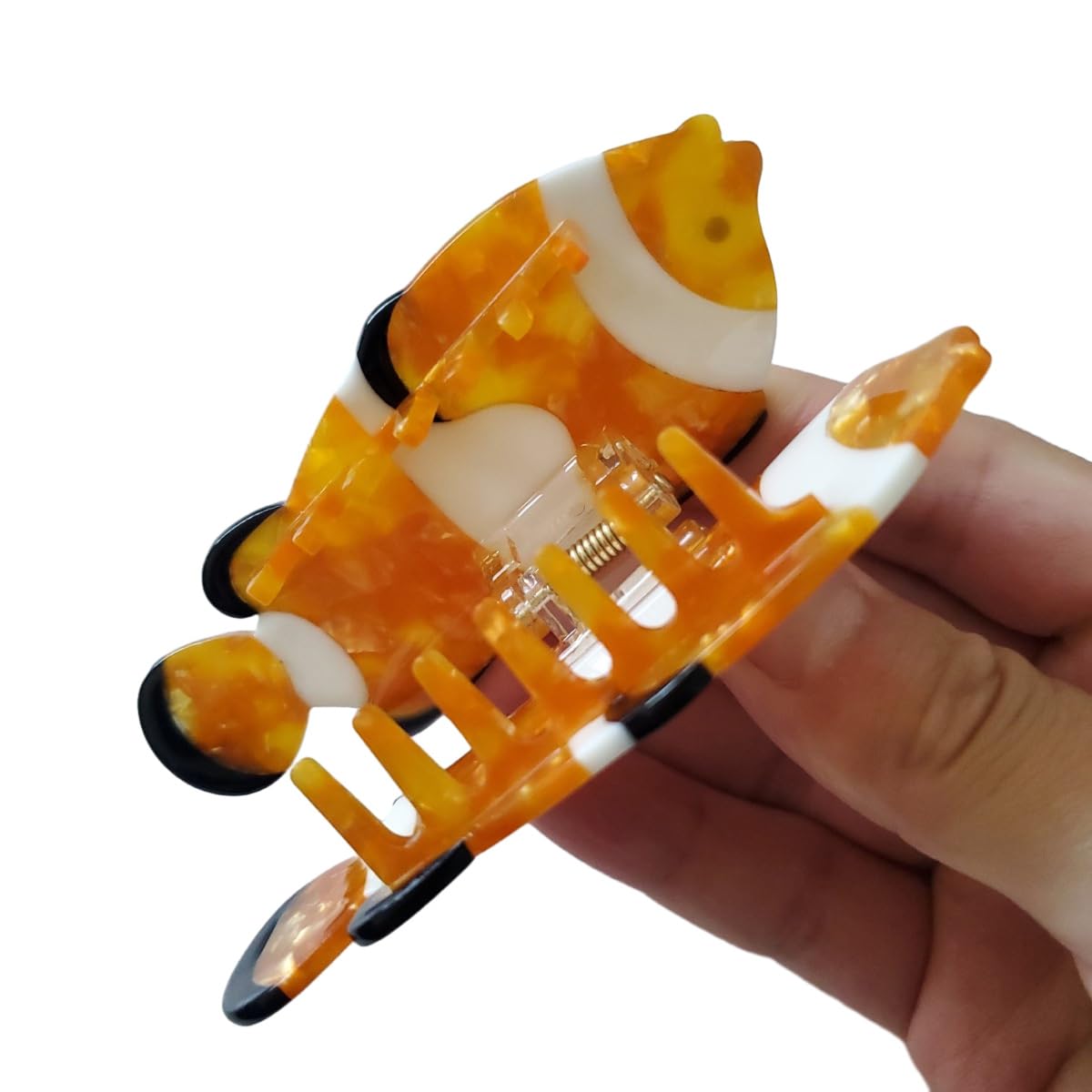 Stylish Acetate Claw Hair Clips for Women - Cute Clownfish Design Hair Accessories for Ponytails, Braids & Everyday Hairstyles