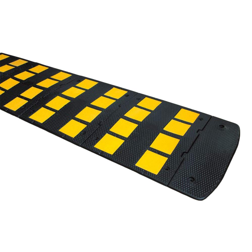 Modular Rubber Speed Bump - Extendable & Interconnectable Traffic Calming Solution (1.125