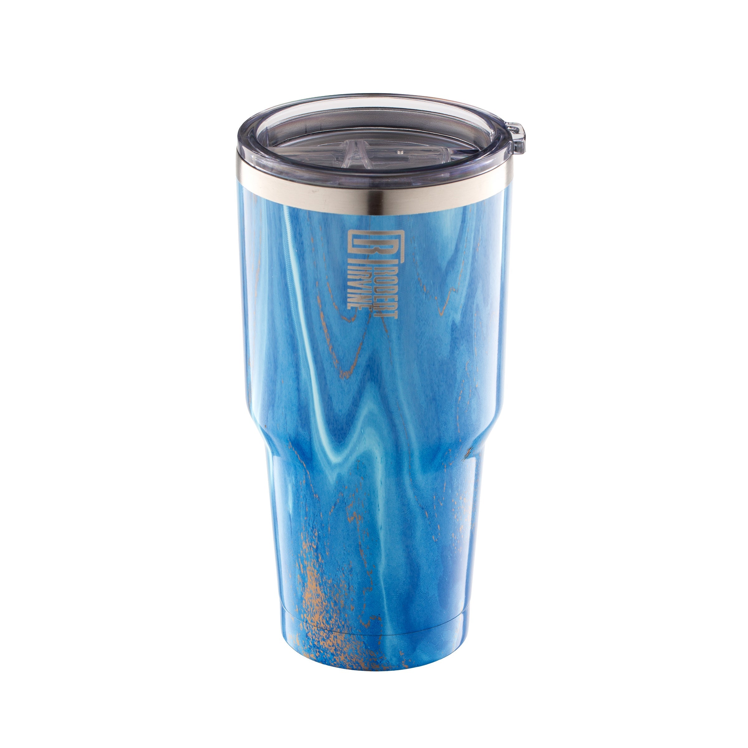 Blue Geode Insulated Tumbler - 20oz Stainless Steel Travel Mug with Lid & Straw - Perfect for Coffee, Tea & Cold Drinks at Home, Office or Gym