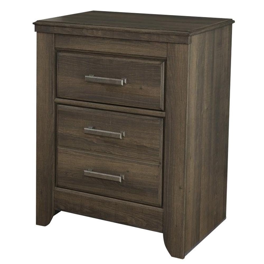 Dark Brown Home Square 2-Drawer Nightstand Set of 2 - Modern Bedside Table for Bedroom, Living Room & Guest Room - Sturdy Wooden End Table with Storage Space