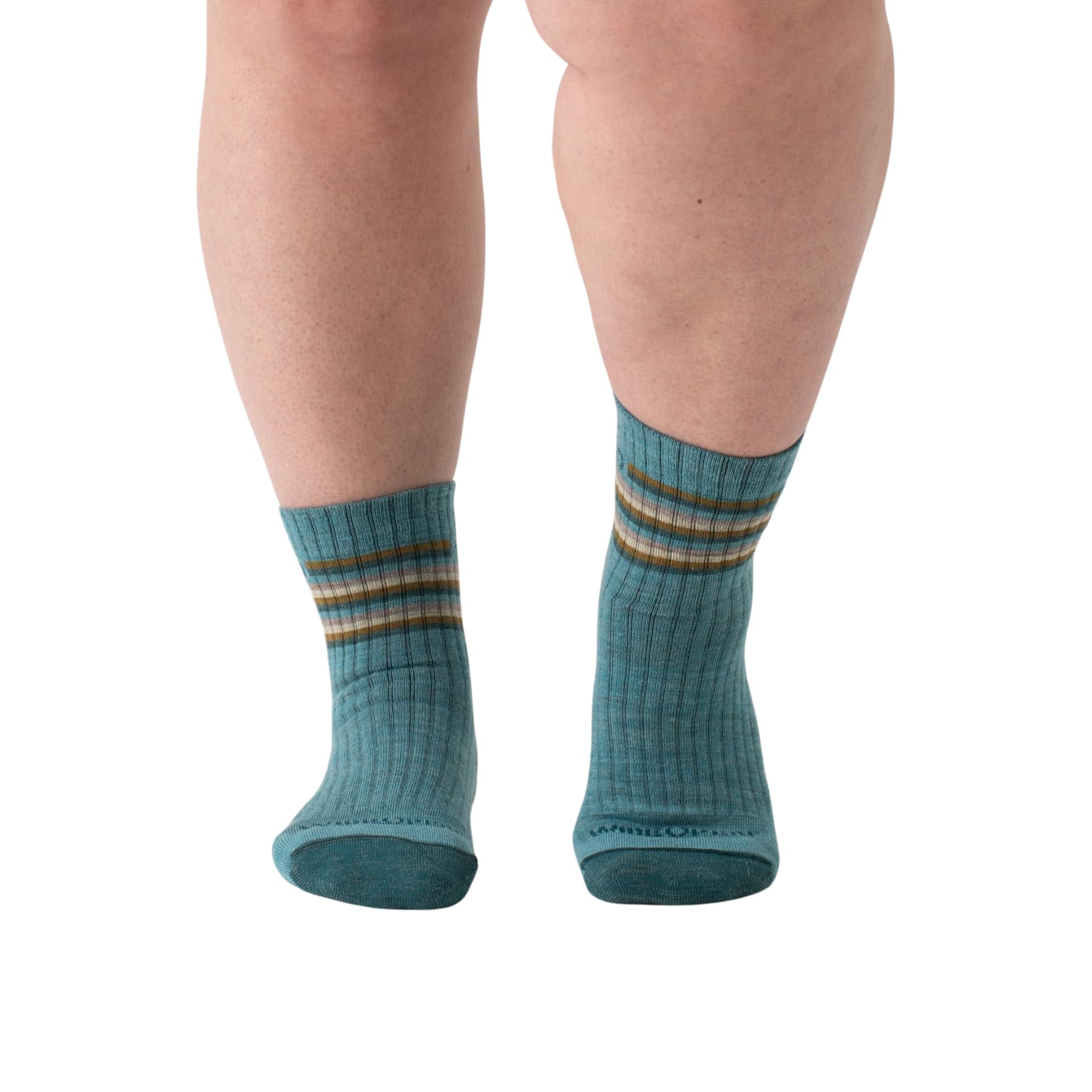 Wide Open Micro Crew Women's Merino Wool Socks - Multi Stripe Everyday Wide Ankle Socks for Wide Feet | Comfortable & Breathable Hiking, Running & Casual Wear Socks