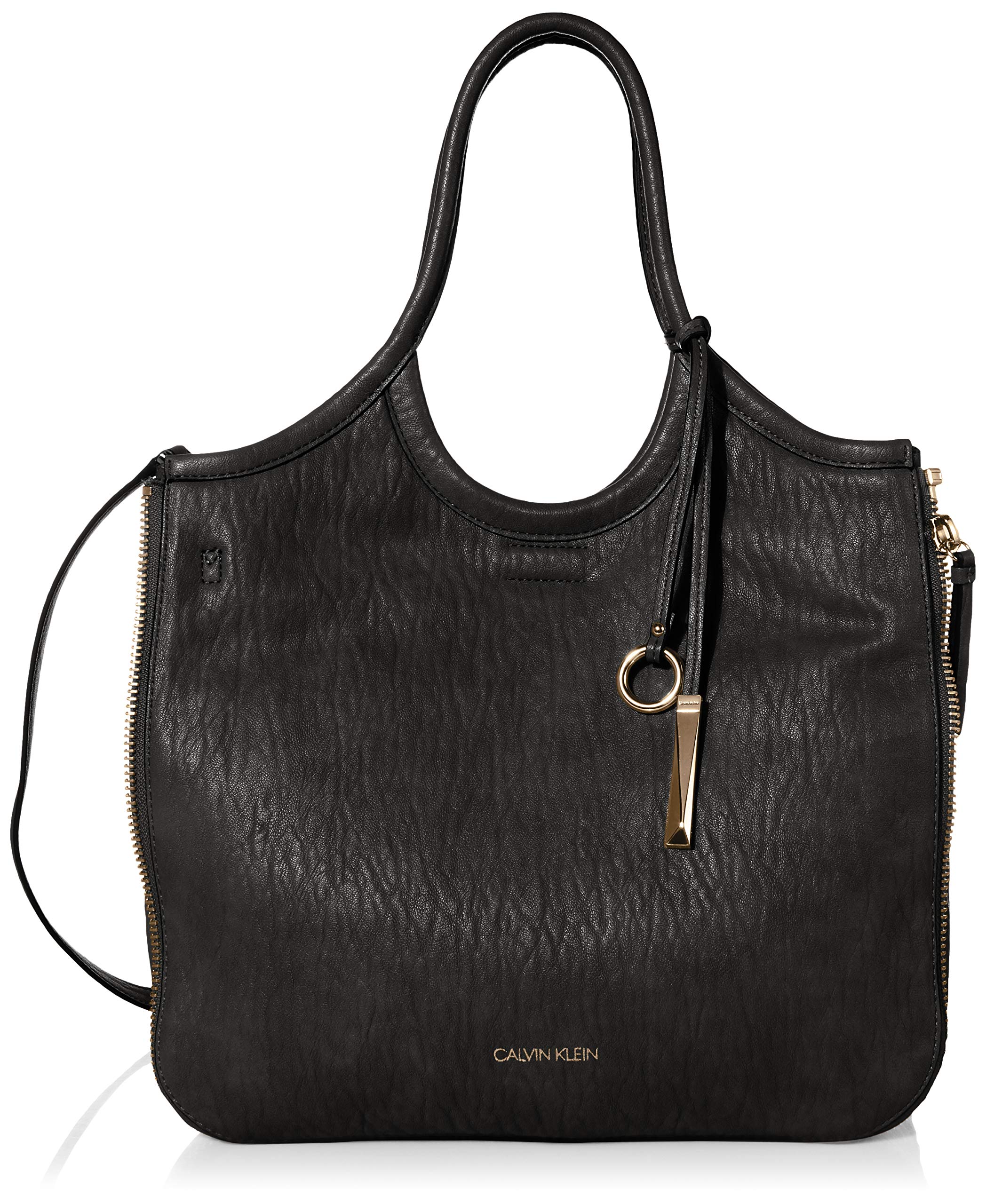 Calvin Klein Gabrianna Novelty Slim Side Zip Tote Bag for Women - Stylish Work & Travel Handbag for Office, Commute & Weekend Outings