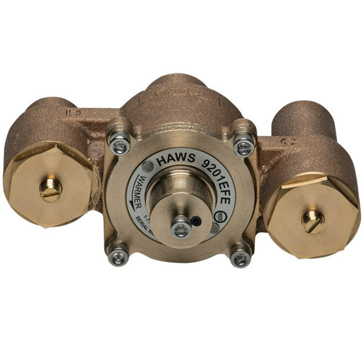 Haws 9201EFE Thermostatic Mixing Valve for Eyewash Stations - Adjustable Tepid Water Control - ANSI Compliant Safety Equipment for Labs, Factories & Emergency Showers