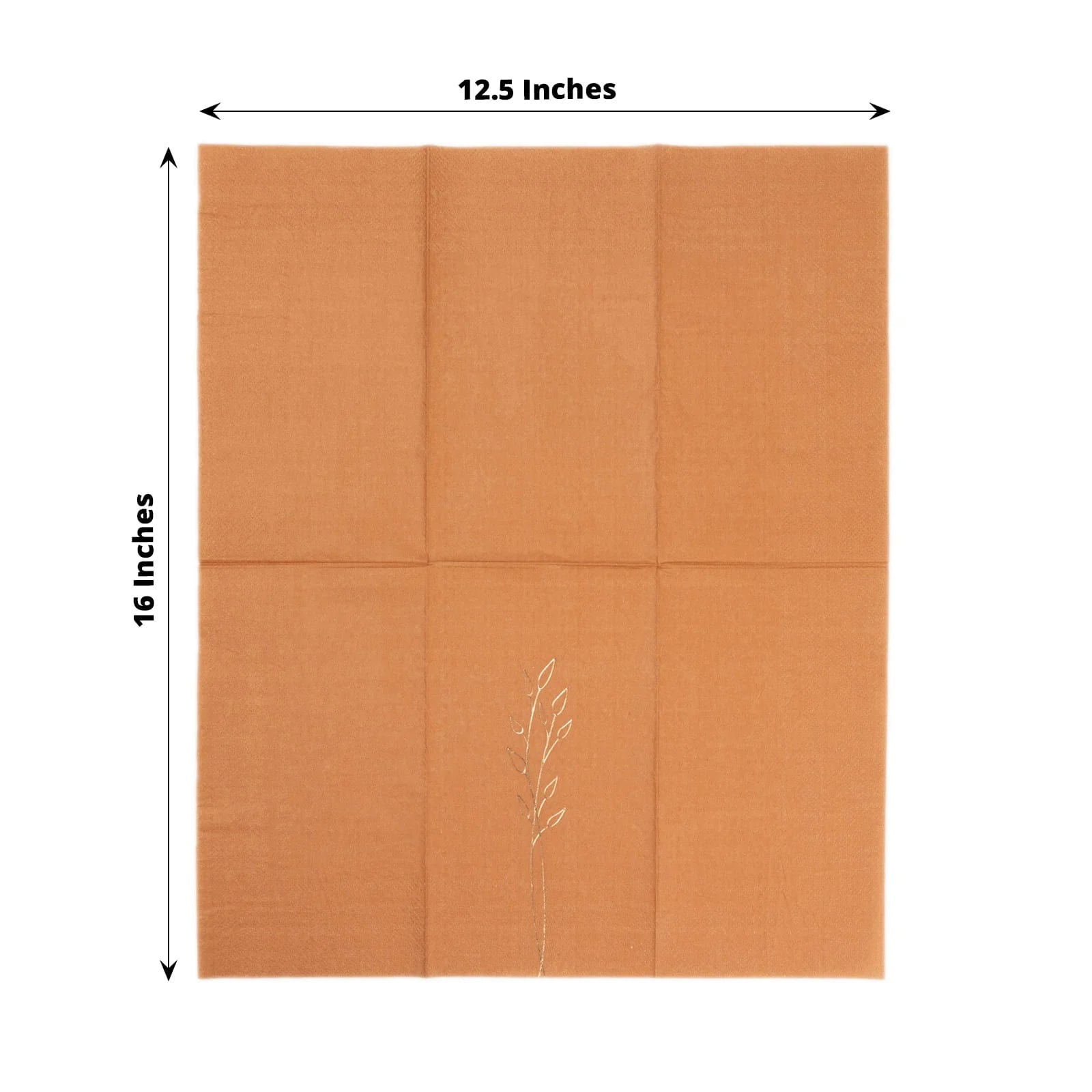 50 Soft 2-Ply Disposable Dinner Napkins with Gold Embossed Leaves - Elegant Table Setting for Weddings, Parties & Fine Dining