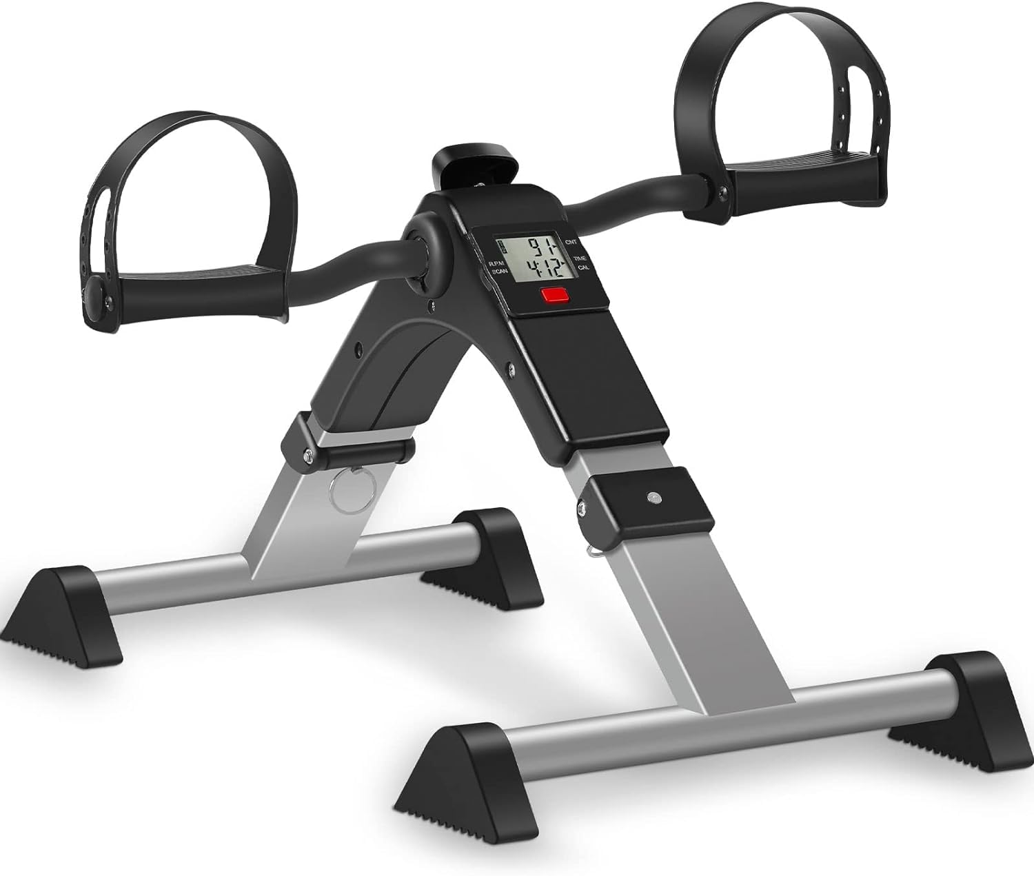 TABEKE Under Desk Bike Pedal Exerciser - Foldable Mini Exercise Bike for Leg & Arm Workouts, Adjustable Resistance with LCD Display - Perfect for Office, Home & Seniors Fitness