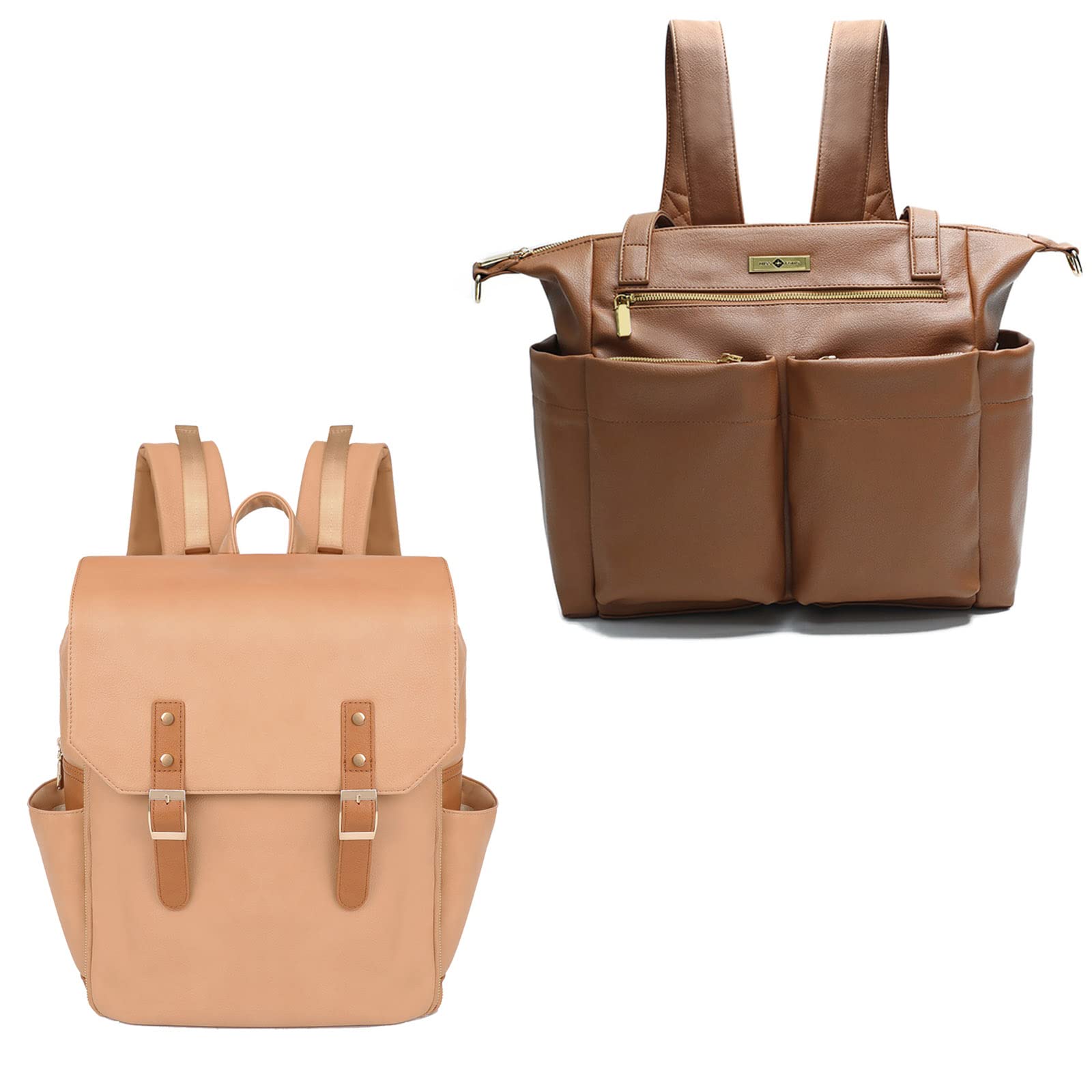 Miss Fong Premium Leather Diaper Backpack - Stylish Baby Bag with Changing Pad | Perfect for Travel, Daycare & On-the-Go Parents