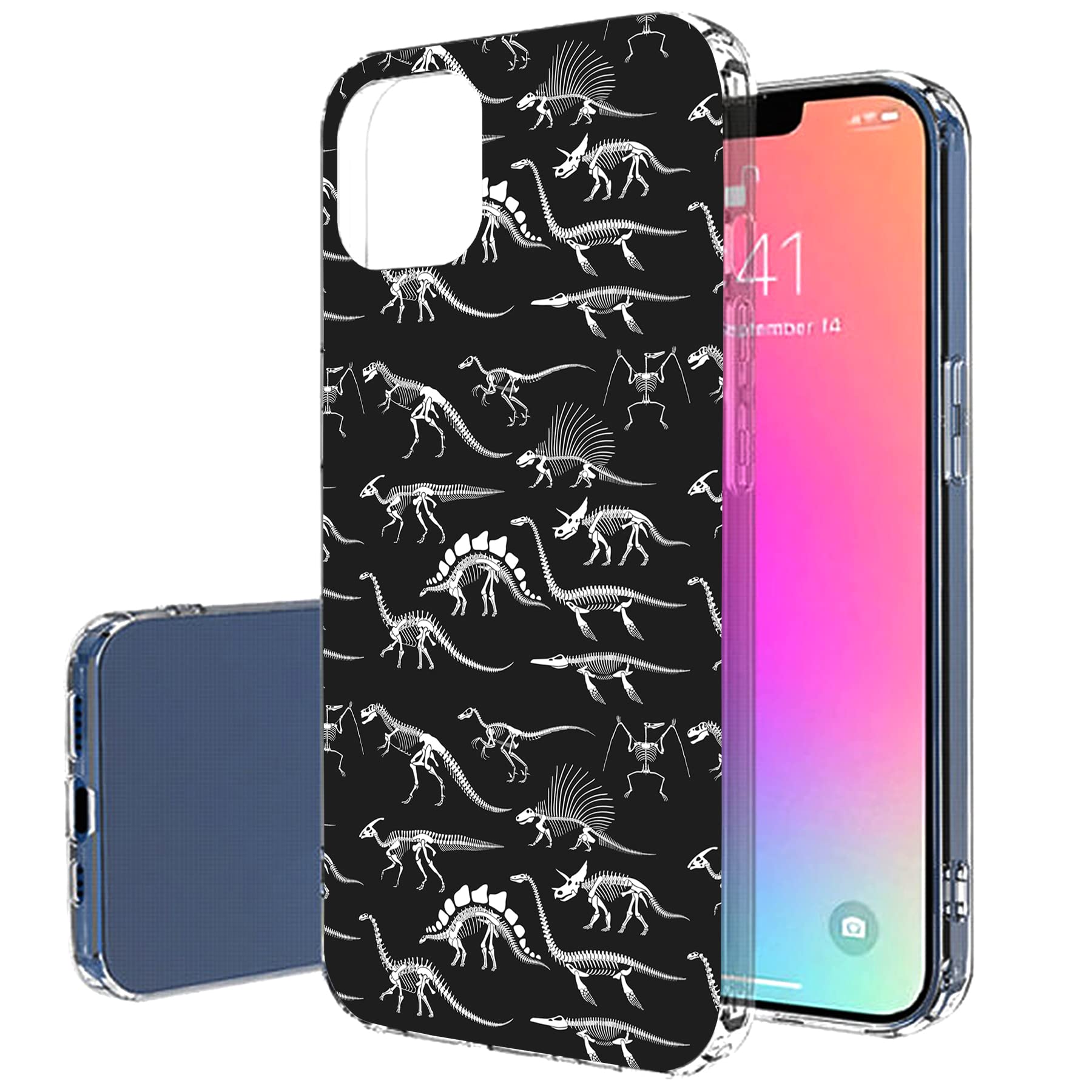 Ultra Slim iPhone 13 Pro Max Case - Dinosaur 3D Print TPU Gel Cover | Lightweight Flexible Soft Protective Phone Case | Anti-Scratch Shockproof | Perfect for Daily Use, Travel & Outdoor Activities