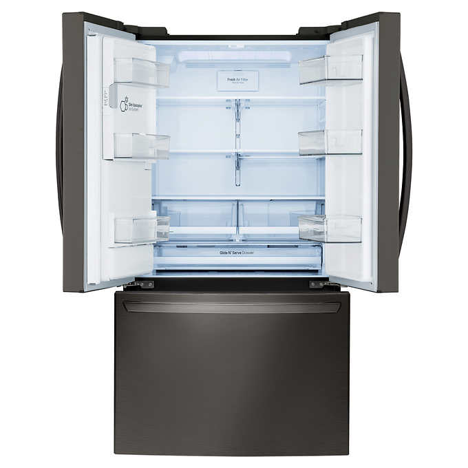 LG LFXS28968D 36-Inch Black Stainless Steel French Door Refrigerator - 27.9 cu.ft Capacity with Slim SpacePlus Ice System | Perfect for Modern Kitchens & Large Families