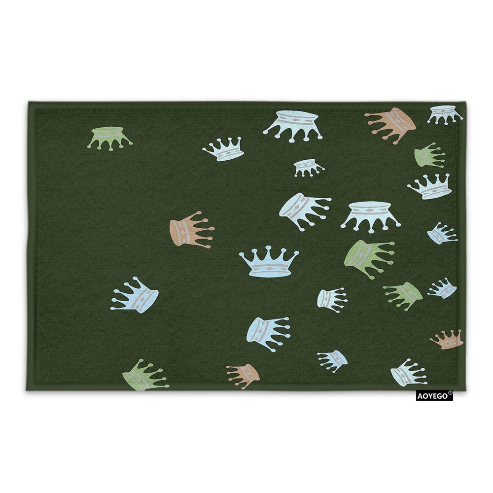 Royal Crown Doormat - Non-Slip Indoor Entrance Mat for Princess, Prince, Queen & King - 23.6x15.7 Inch Colorful Door Mat for Bedroom, Kitchen & Home Decor - Perfect for Royal-Themed Parties, Weddings & Castle-Style Interiors