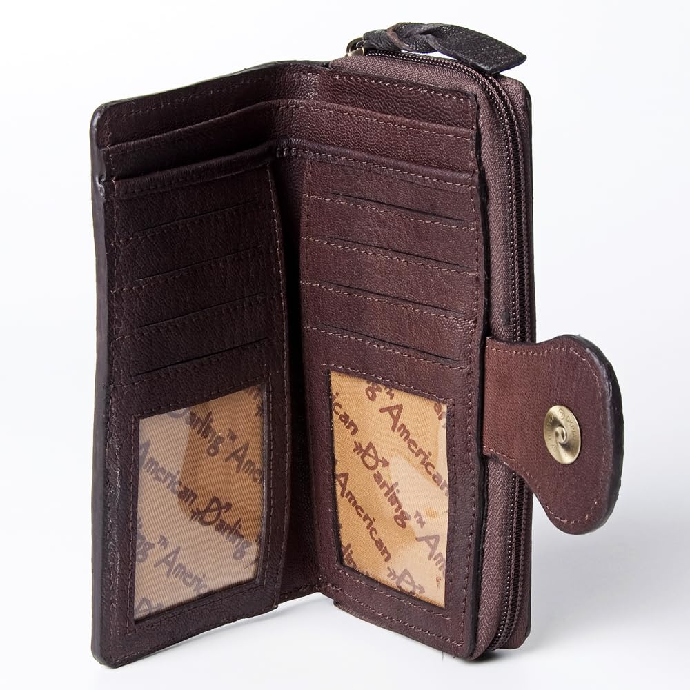 American Darling Genuine Hair-On Leather Women's Western Wallet Handbag - Stylish Wristlet & Clutch Purse for Travel, Parties & Everyday Use