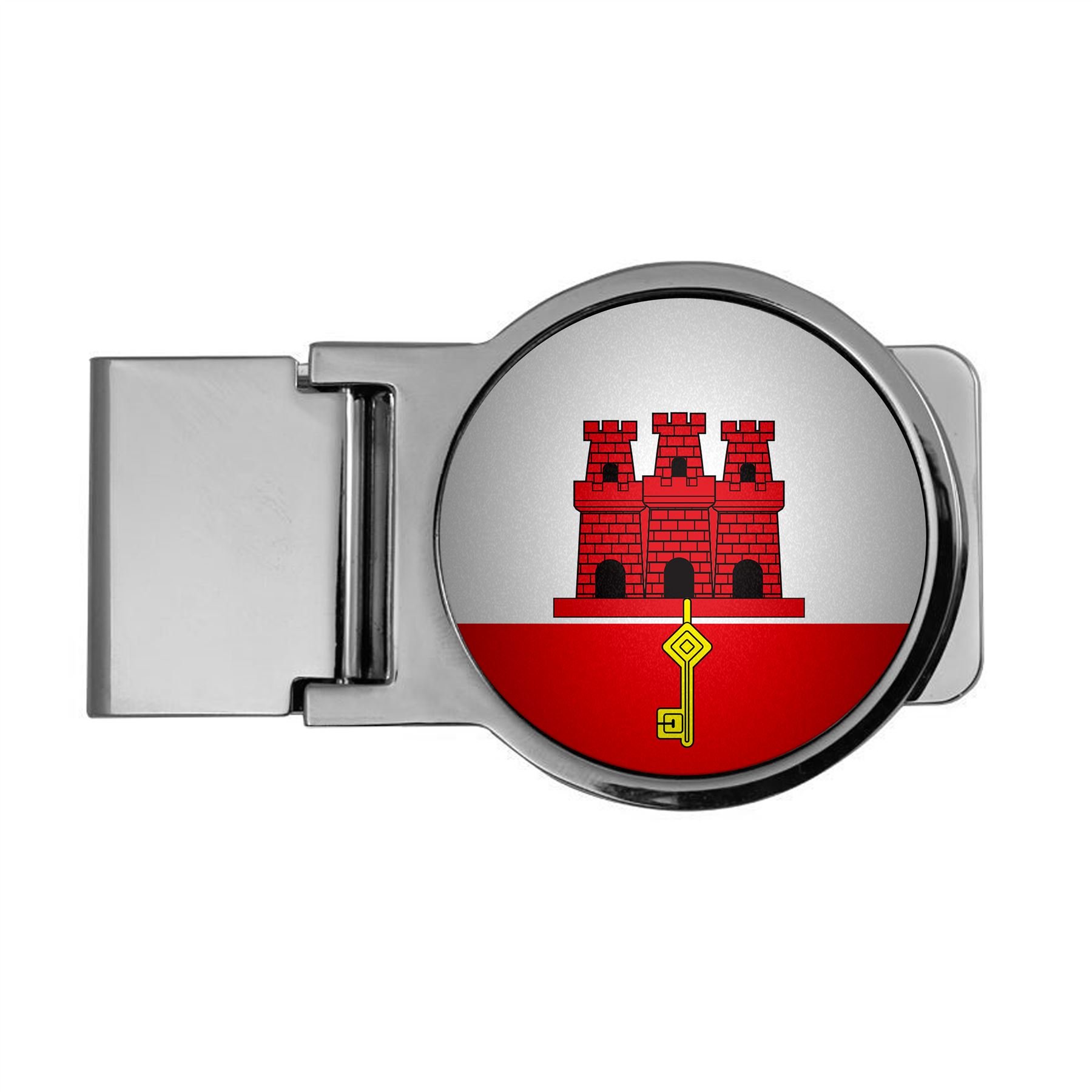 Premium Gibraltar Flag Money Clip - Round Design Wallet Accessory for Men - Perfect for Travel, Gifts & Everyday Use