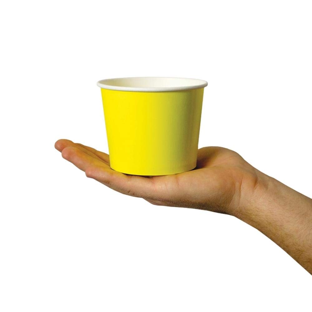 UNIQ [1,000 Count] 12 oz Yellow Disposable Paper Ice Cream Bowls - Bulk Ice Cream Cups for Hot & Cold Foods - Ice Cream Bar & Frozen Dessert Supplies - Perfect for Parties, Catering & Food Service