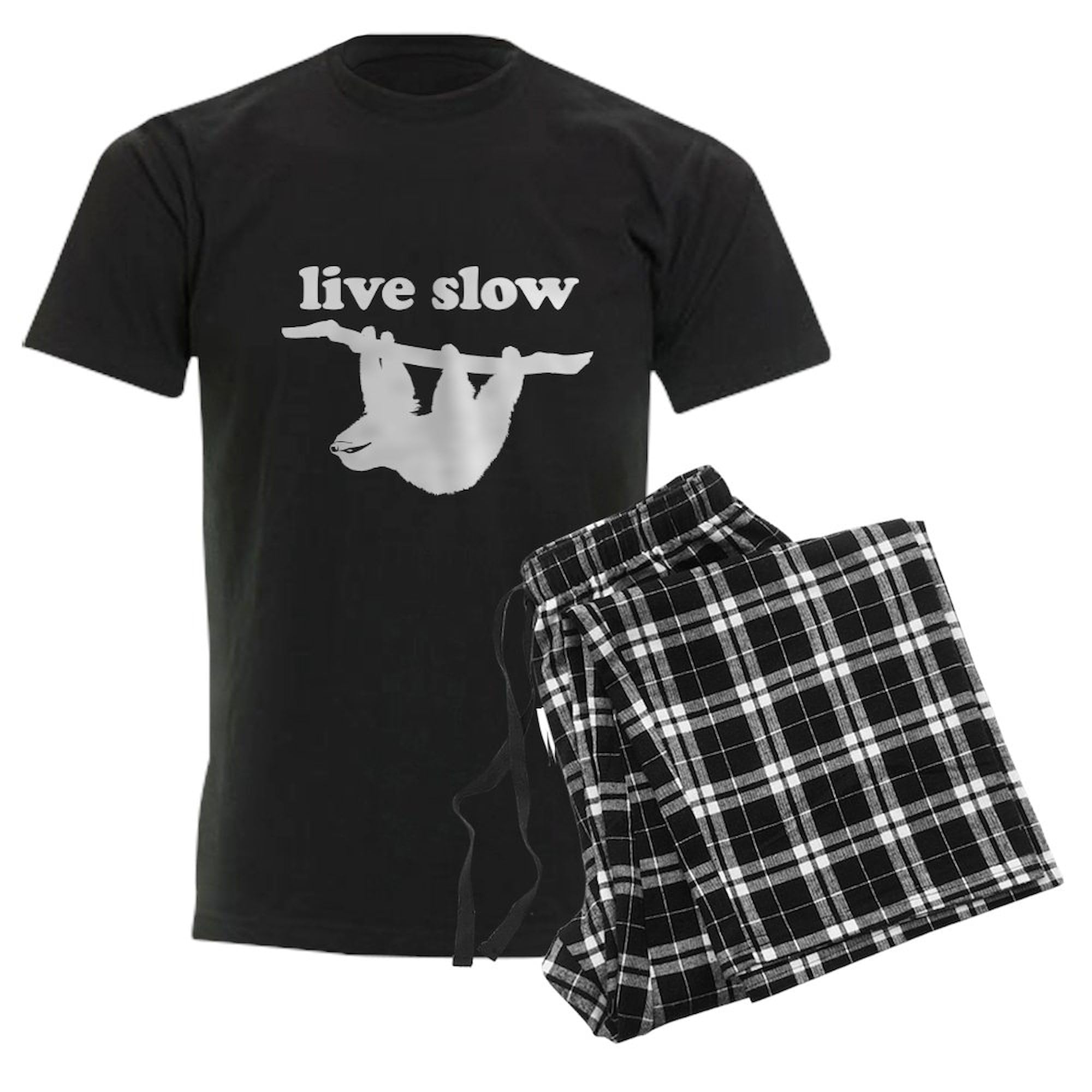 Live Slow Sloth Pajamas for Men - Cozy & Comfortable Sleepwear Set - Perfect for Lounging, Sleepovers & Relaxing at Home