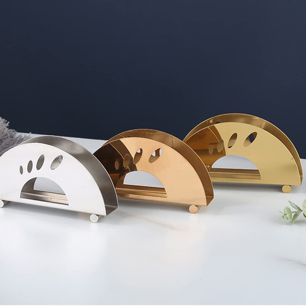 Stainless Steel Napkin Holder - Modern Upright Paper Napkin Dispenser Stand for Kitchen & Dining Table - Durable Serviette Holder for Restaurants, Parties & Home Use