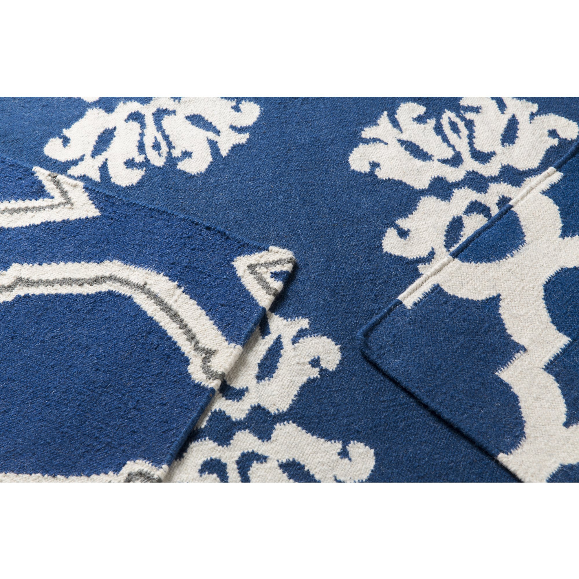 Art of Knot Eshnunna Area Rug - Navy/Khaki 5' x 8' Handmade Vintage Persian Style Rug for Living Room, Bedroom & Office Decor