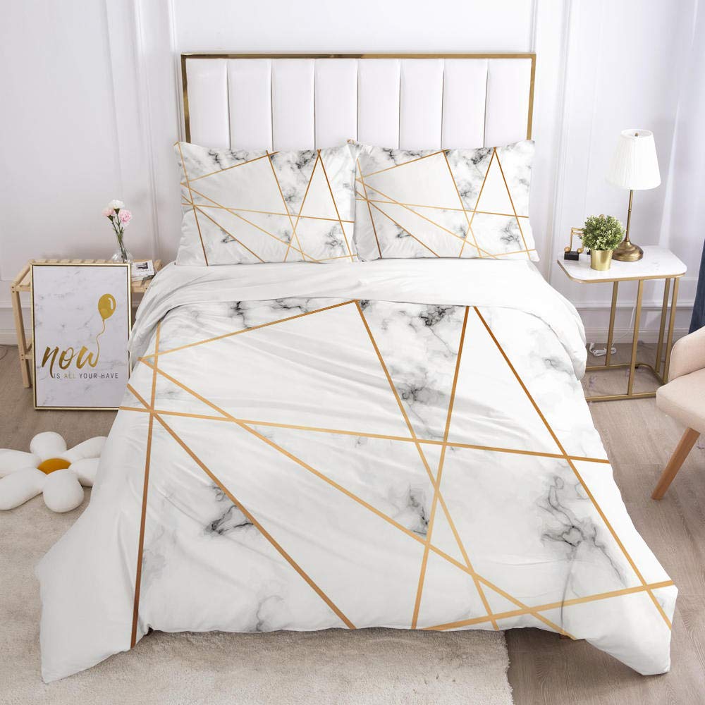 Geekcook 4-Piece 3D Printed Comforter Set - Queen/King Size Luxury Bedding with Duvet Cover & Pillowcases | Soft Microfiber Bed Linens for Modern Bedroom Decor | Perfect for Master Bedroom, Guest Room & Dorm