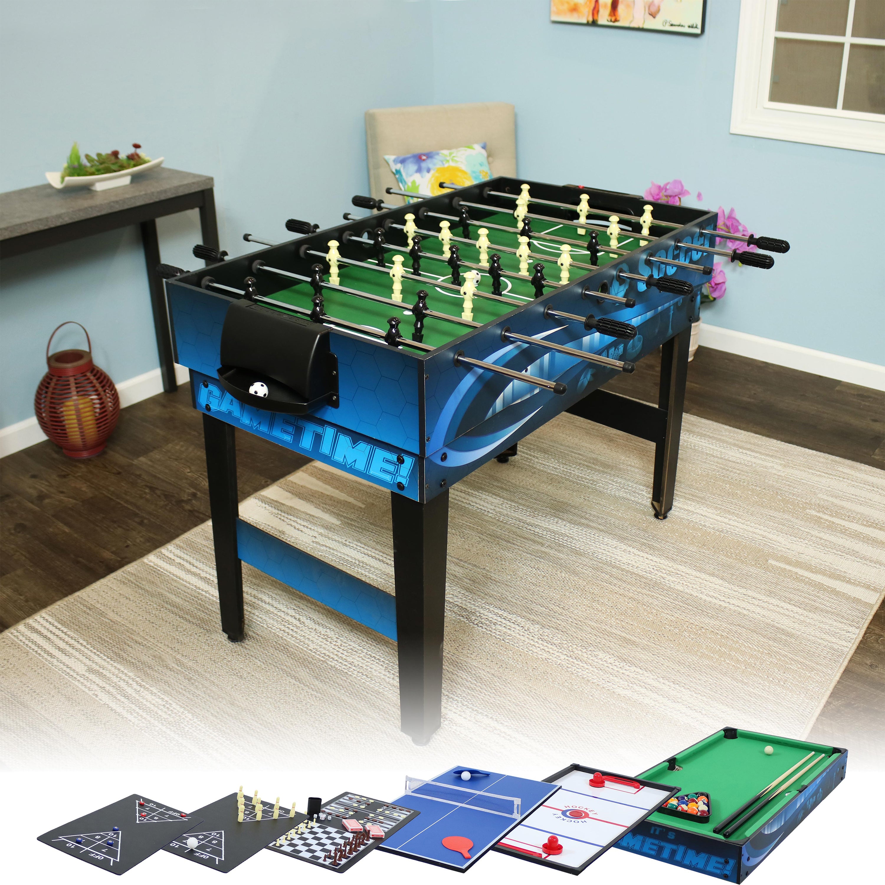 10-in-1 Multi Game Table Set for Indoor & Outdoor Fun - 49.5 Inch Classic Board Games Collection - Perfect for Family Game Nights, Parties, and Backyard Entertainment