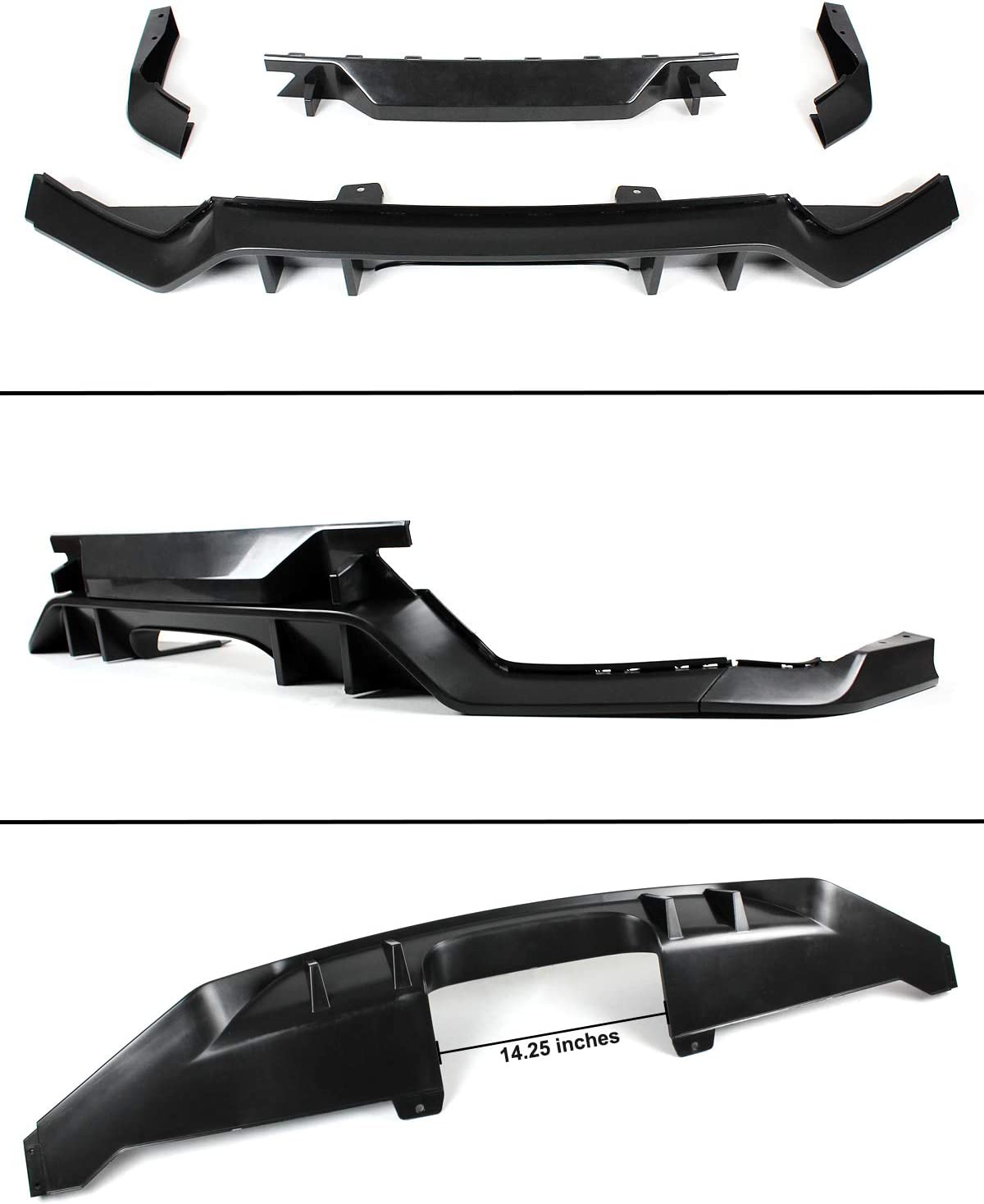 2017-2021 Honda Civic Hatchback Rear Diffuser - CTR Style Black PP Bumper Lip for 10th Gen | 5-Door Air Dam Protection | Enhances Aerodynamics & Sporty Look for Daily Driving & Car Meets