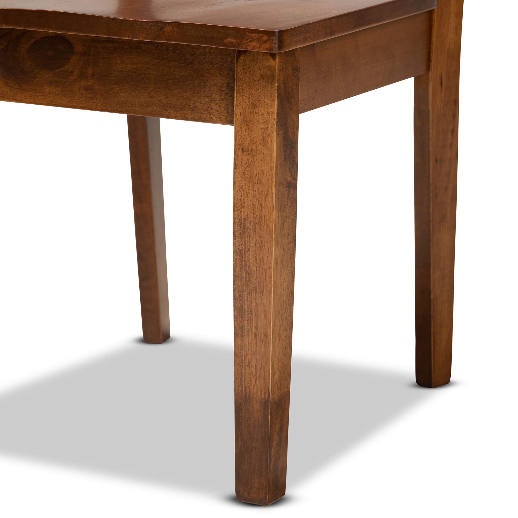 Baxton Studio Fenton Dining Chair Set of 2 - Transitional Walnut Brown Wooden Chairs for Kitchen, Dining Room & Breakfast Nook - Comfortable Wooden Seating for Home & Restaurant