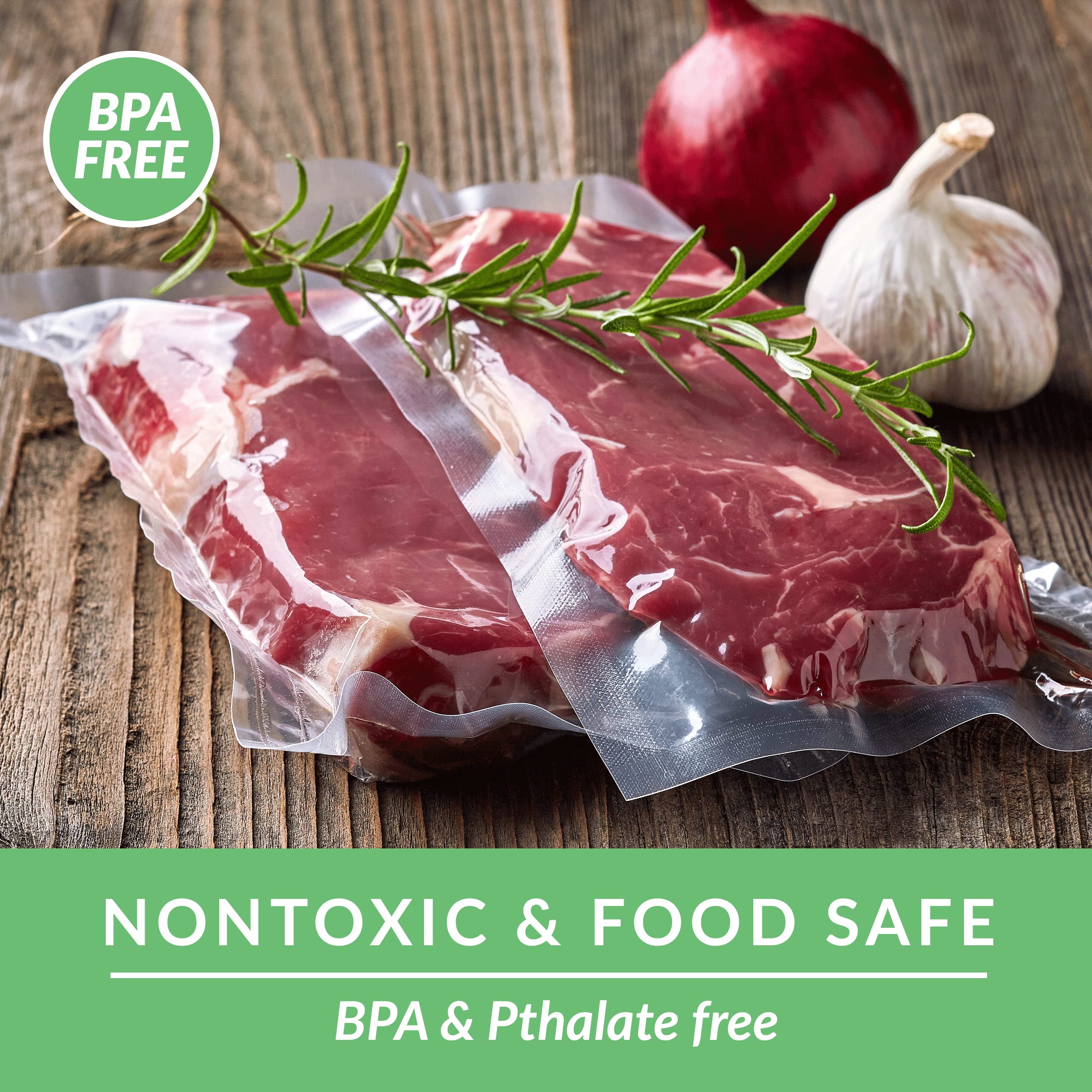 BPA-Free Vacuum Sealer Bags - 2 Rolls (8