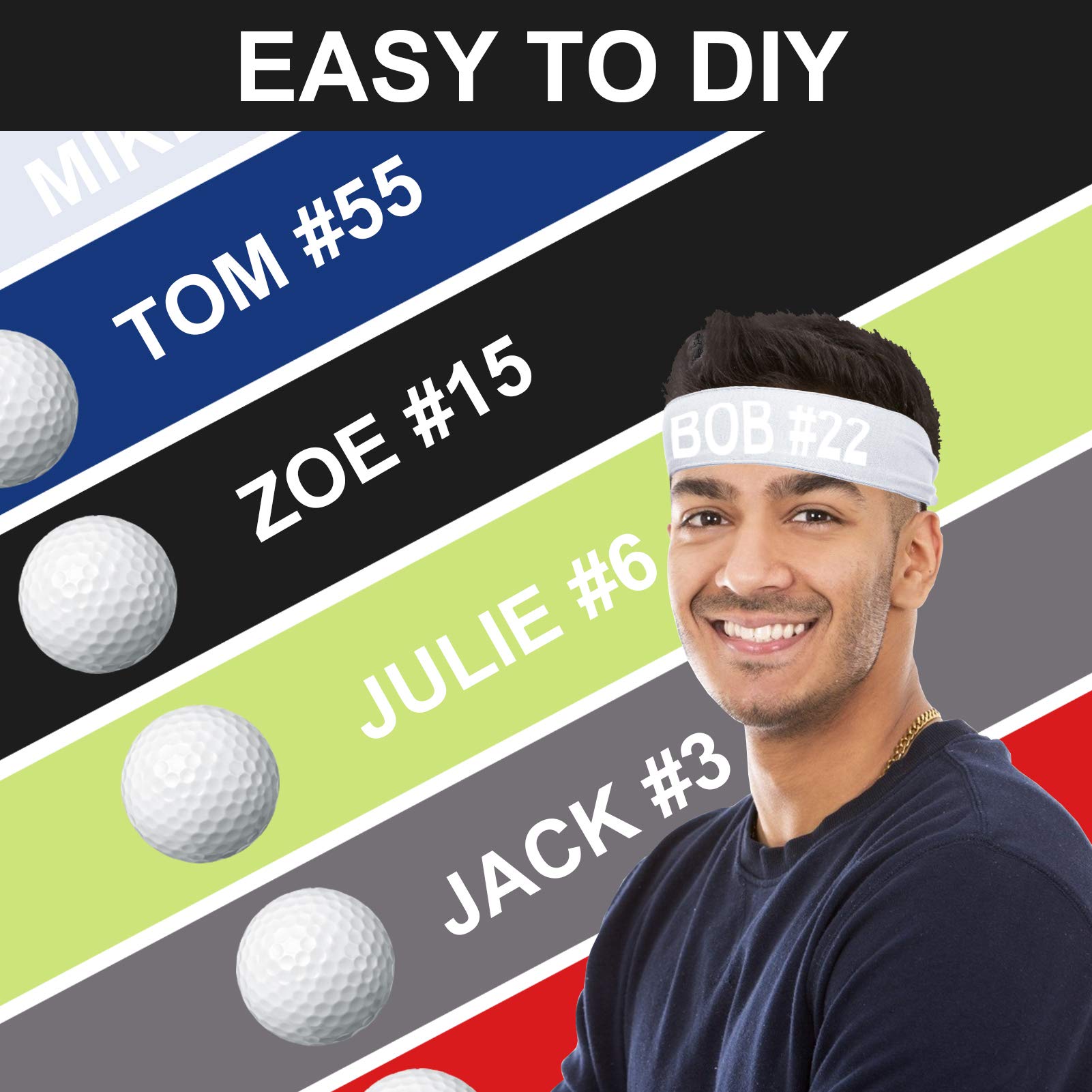 Men's Head Tie & Sweatbands - Athletic Headbands for Tennis, Karate, Ninja Training - Unisex Sports Sweatbands for Men & Women - Perfect for Workouts, Martial Arts & Sports Activities