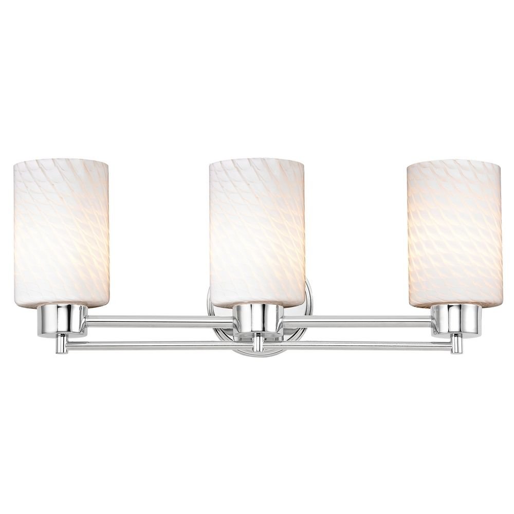 Modern Chrome Bathroom Light Fixture with White Glass Shade - Perfect for Vanity, Mirror, and Shower Lighting