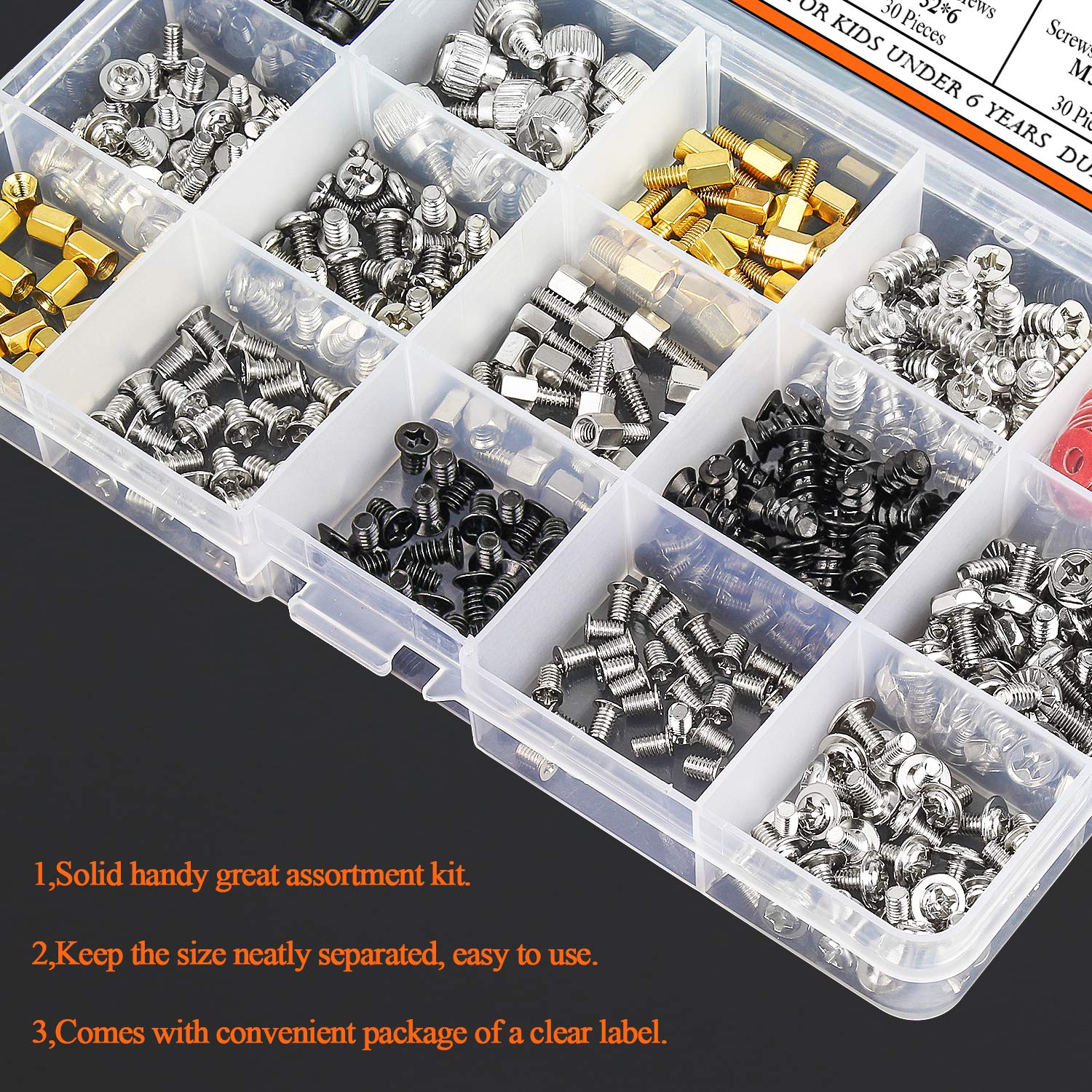 450-Piece Computer Standoffs & Spacer Screws Assortment Kit - Motherboard, Hard Drive, PC Case, Fan & GPU Mounting - Perfect for PC Building & Repair