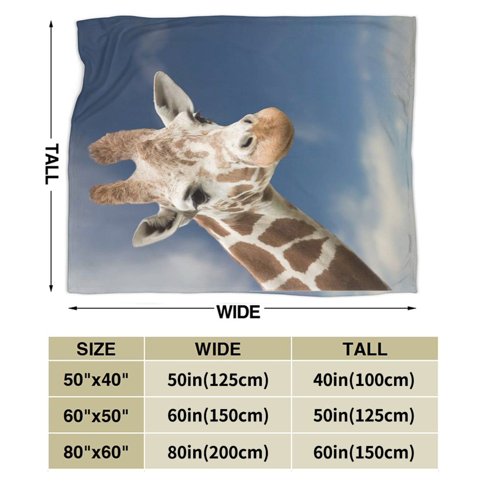 Soft Flannel Fleece Giraffe Throw Blanket 80x60 Inches - Cozy Animal Print Blanket for Couch, Bed & Air Conditioning Use - Cute Home Decor Gift