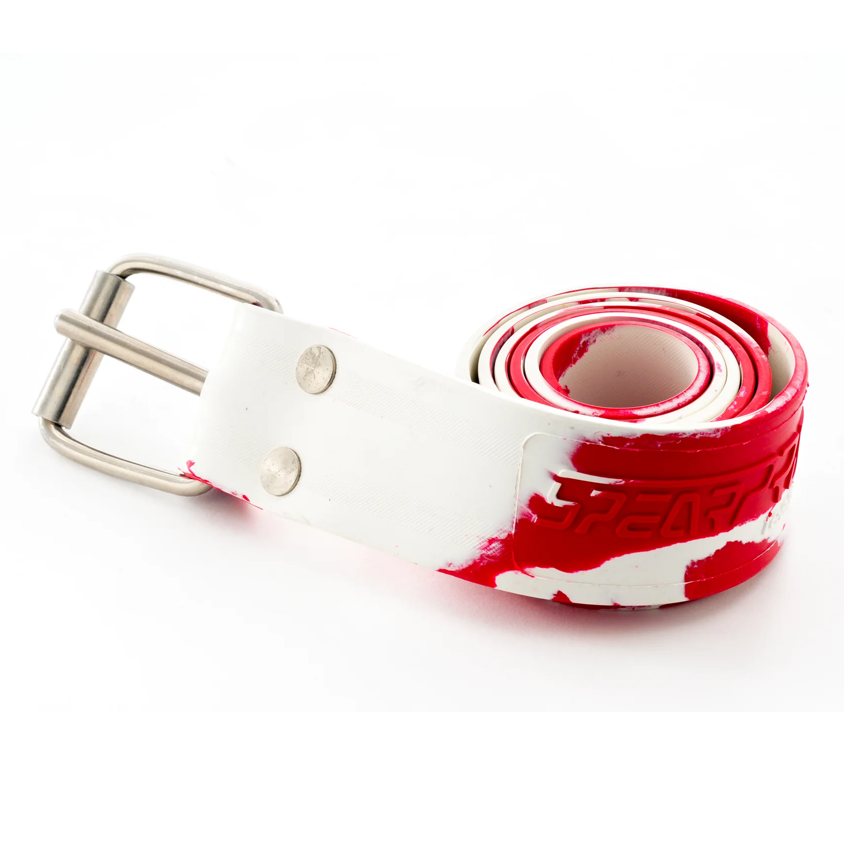 Spear Pro 4mm Marseilles Weight Belt for Scuba Diving - White & Red - Perfect for Underwater Training, Spearfishing, and Freediving