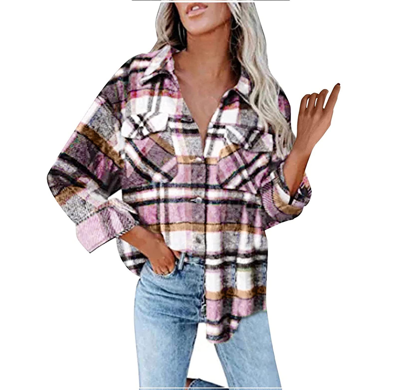Women's Casual V-Neck Long Sleeve Corduroy Blouse - 95% Polyester Button Down Shirt Top for Fall & Winter | Perfect for Office Wear, Date Nights & Layering Outfits