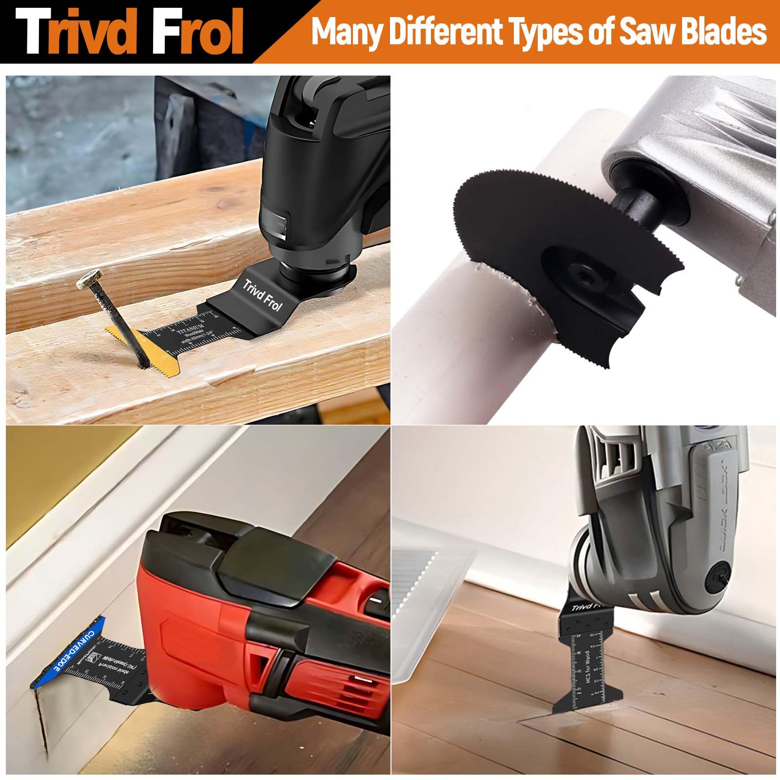 121-Piece Titanium Oscillating Saw Blades Kit - Multi-Tool Blades for Wood, Metal & Plastic Cutting - Compatible with Bosch, DeWalt, Ryobi, Milwaukee - Includes Sandpaper Attachments for Smooth Finishing - Perfect for DIY Projects, Home Renovations & Professional Construction Work