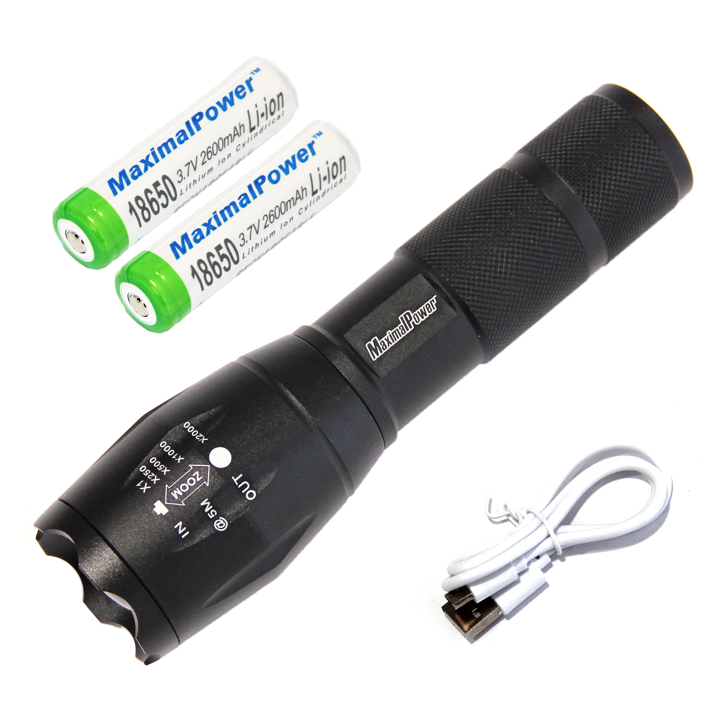 MaximalPower Mini LED Flashlight - Ultra Bright 1000 Lumens, 18650 Rechargeable Battery, Waterproof & Durable for Camping, Hiking, Emergency, Outdoor Adventures