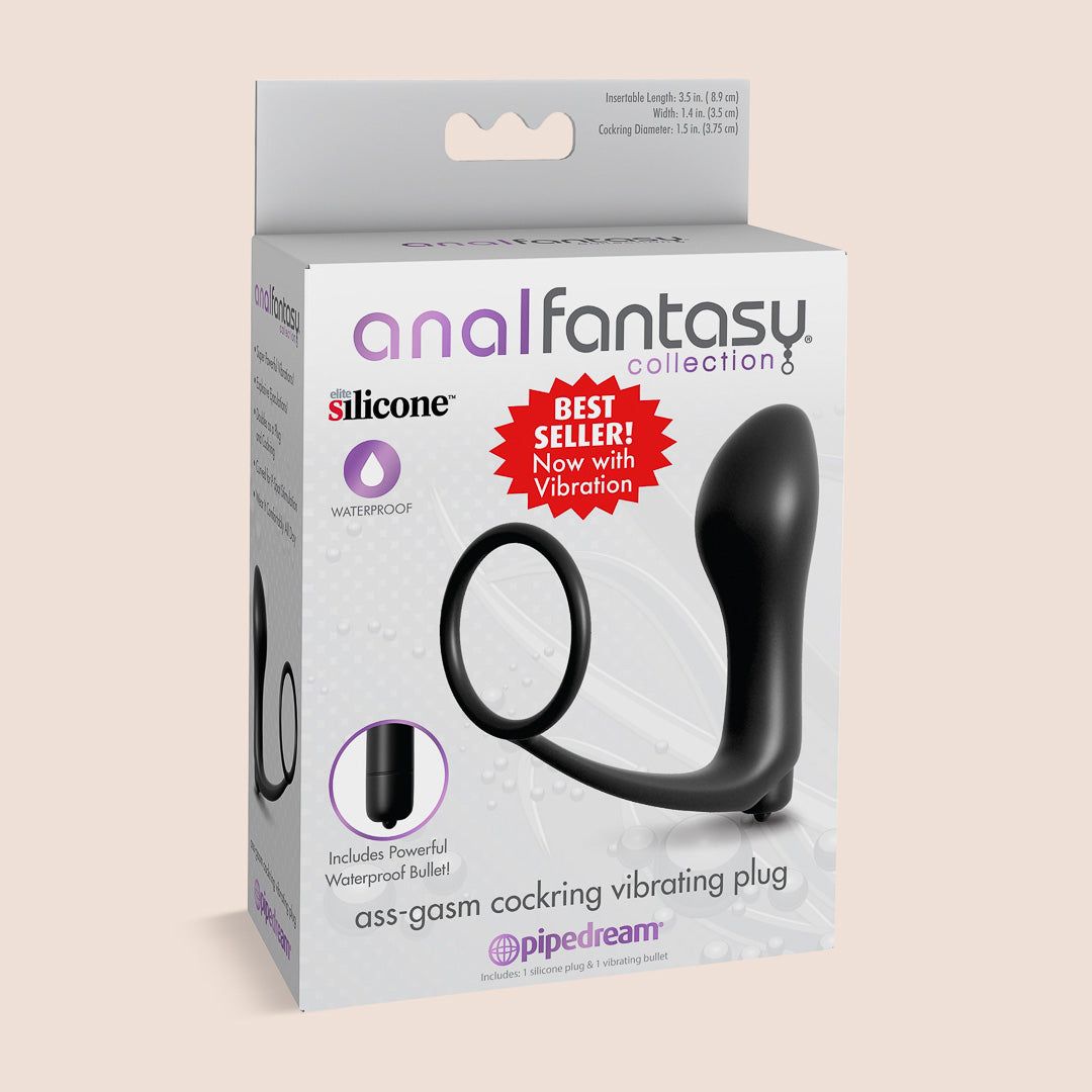 Anal Fantasy Vibrating Prostate Massager with Cock Ring - Powerful Stimulation for Men | Enhance Pleasure & Performance in Bedroom Play