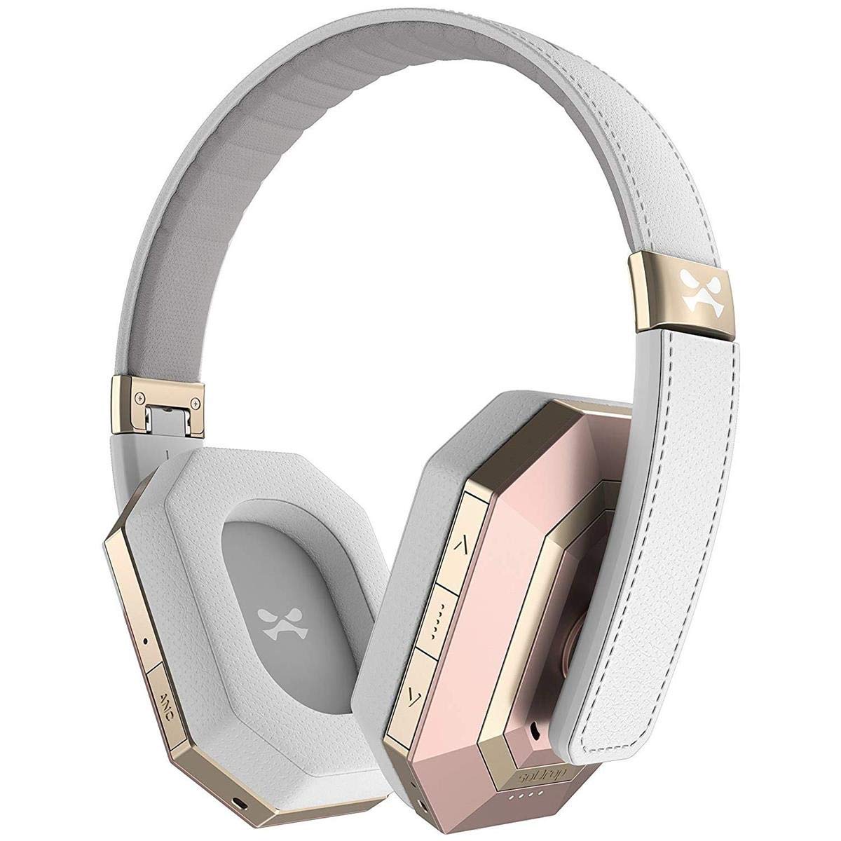 Ghostek soDrop Pro Wireless Bluetooth Headphones with Built-in Mic, 30H Playtime, IPX5 Waterproof - Pink/White for Gym, Running, Travel & Work Calls