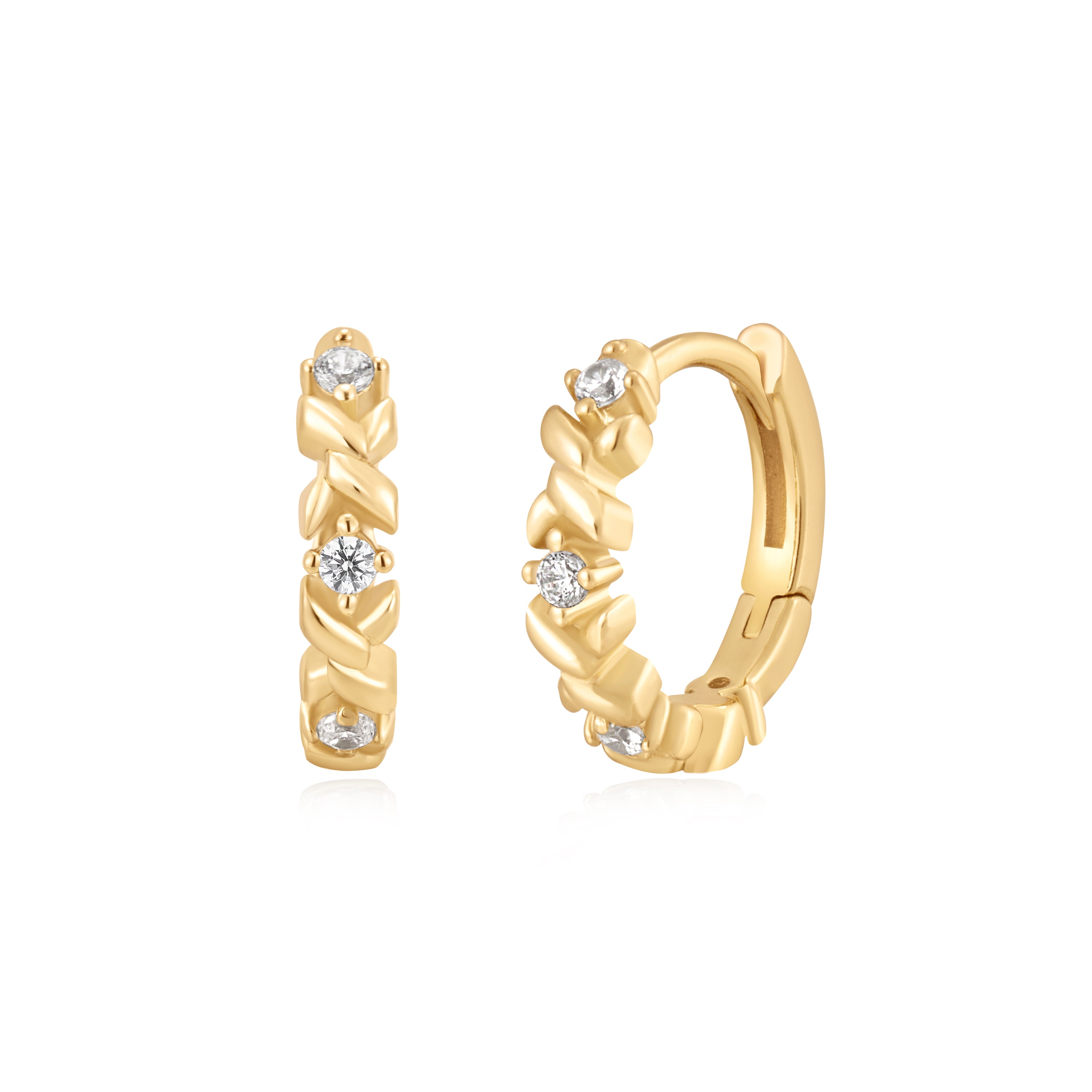 14K Gold Sparkle Cross Huggie Earrings - Elegant & Hypoallergenic Hoop Earrings for Women - Perfect for Everyday Wear, Parties & Gifts