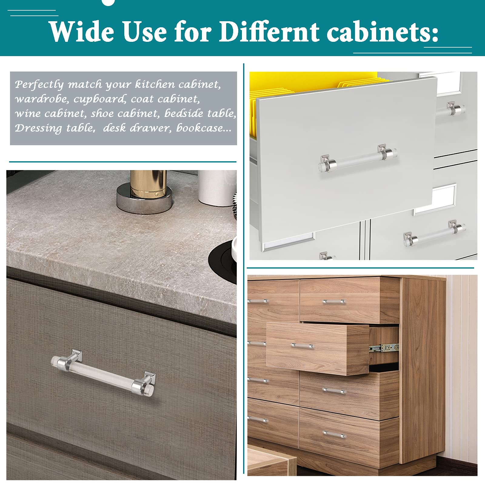 Silver Chrome Cabinet Handles 30 Pack - 4