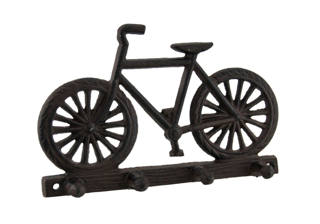 Vintage Cast Iron Bicycle Wall Hook Rack - Heavy Duty Bike Themed Coat Hanger for Hats, Keys & Jackets - Perfect for Garage, Entryway & Bike Shop Decor