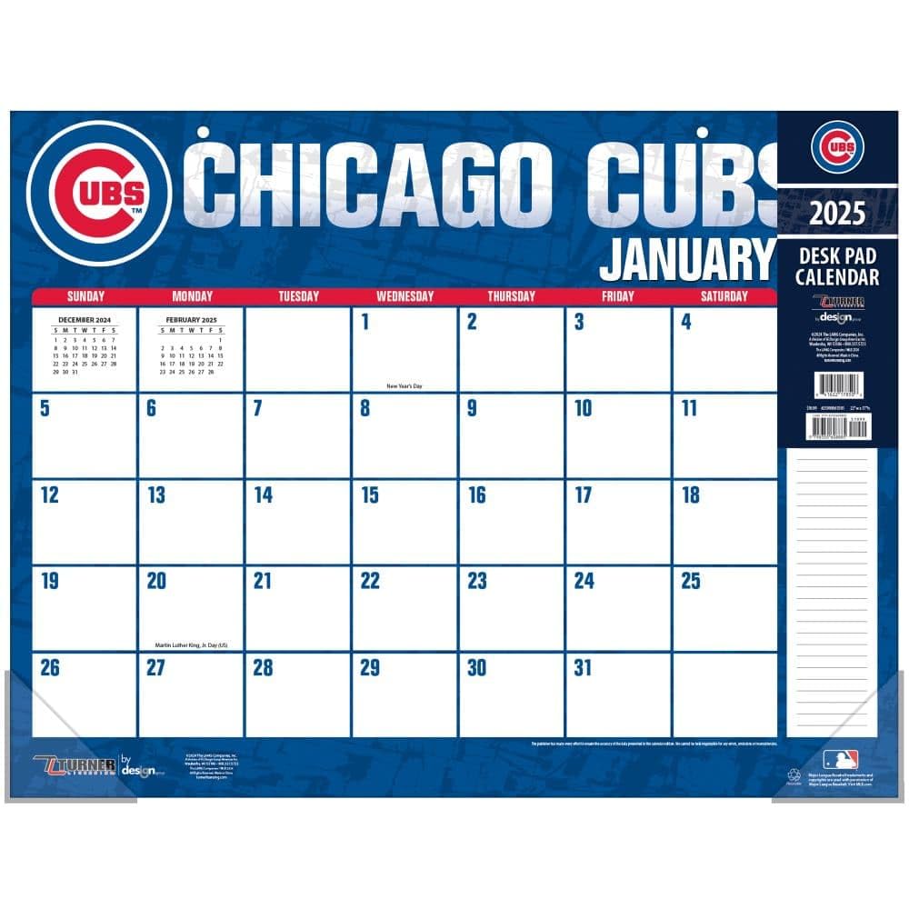 MLB Chicago Cubs 2025 Desk Calendar & Planner - Officially Licensed Baseball Schedule, Team Logo, Perfect for Office, Home, School Organization & Cubs Fans Gift